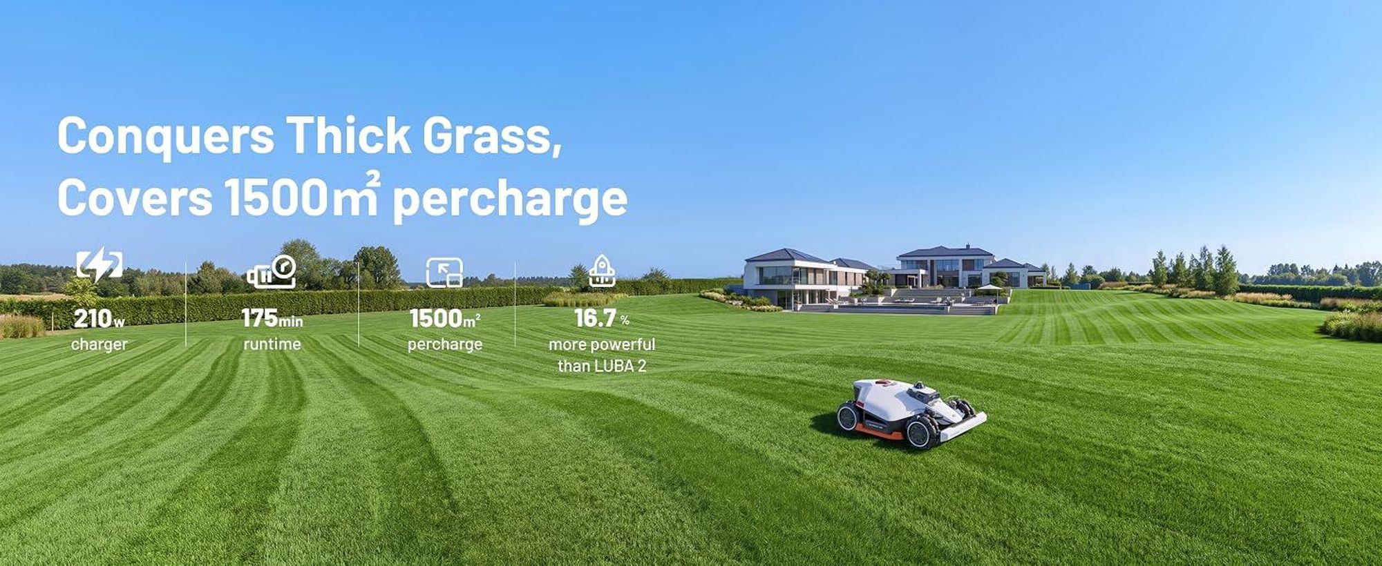 Mähroboter Mammotion LUBA 3 AWD 3000 mit Garage, Waschständer, bis 3000 m², Allradantrieb, 80% Steigung, Auto-Kartierung, 4G-Modul, APP