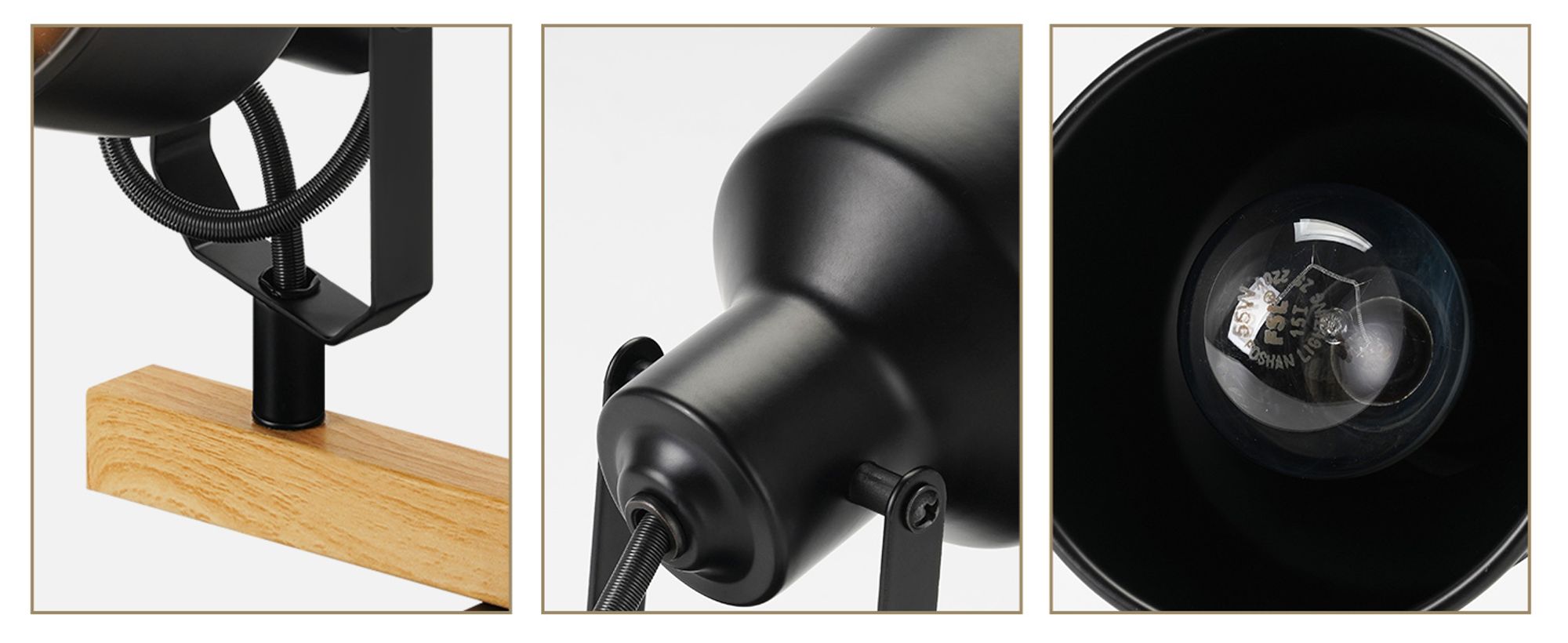 ZMH Deckenstrahler 4 Flammig Schwarz Deckenlampe Vintage Schwenkbar 350° MAX.25W E14 Fassung Industrial Holzmaserung Spotbalken für Wohnzimmer Schlafzimmer Büro (ohne Leuchtmittel)