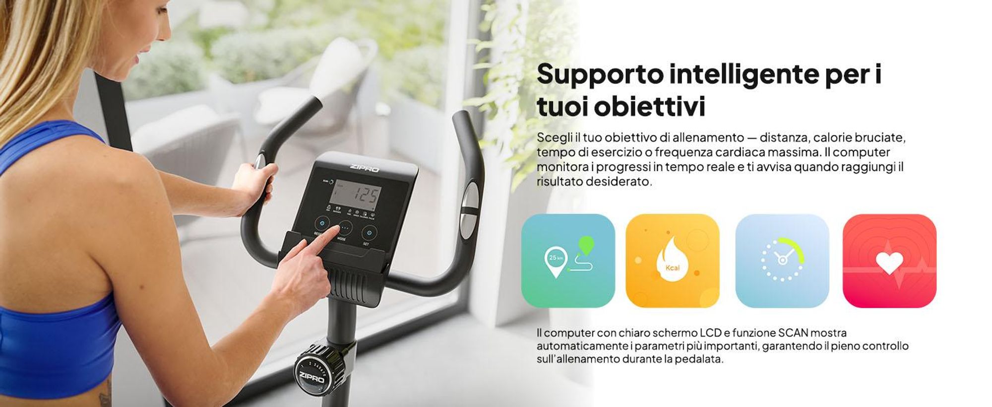 Zipro Cyclette Magnetica per Adulti Batte fino a 120kg, Nero, Taglia unica, Taglia unica
