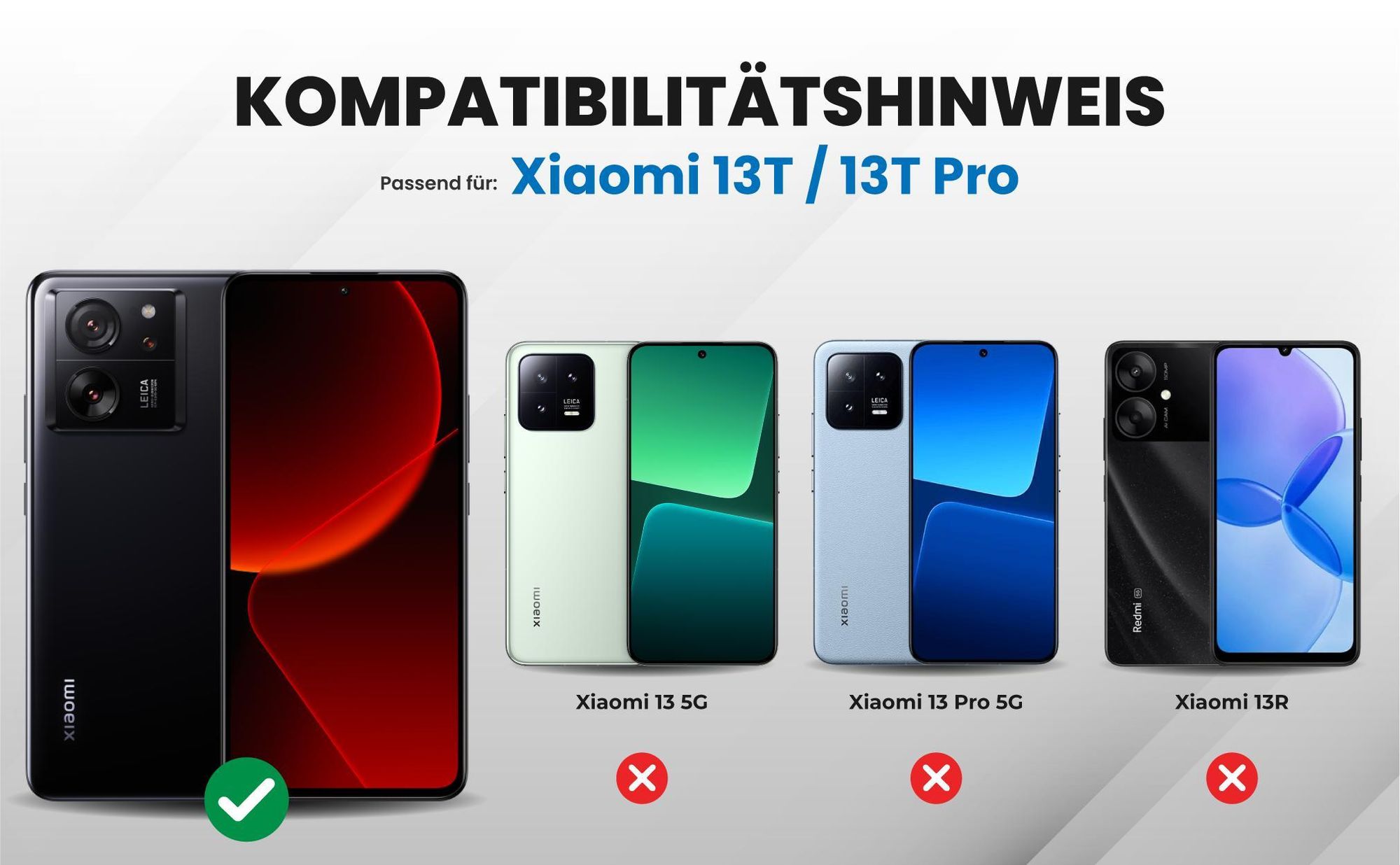 Kompatibilitätshinweise Hülle für Xiaomi 13T / 13T Pro