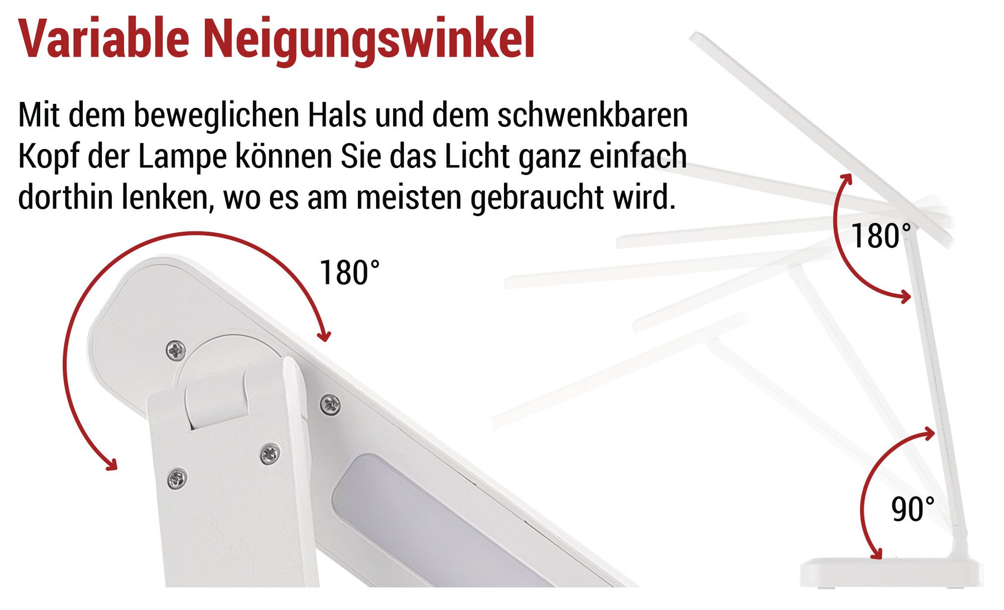 EMOS LED Akku-Tischlampe AMY 6W, 200lm, 800mAh Li-Ion Akku, 35h Leuchtdauer, Handyständer, dimmbar, einstellbare Lichtfarbe, 1,2m USB-Kabel, Z7631
