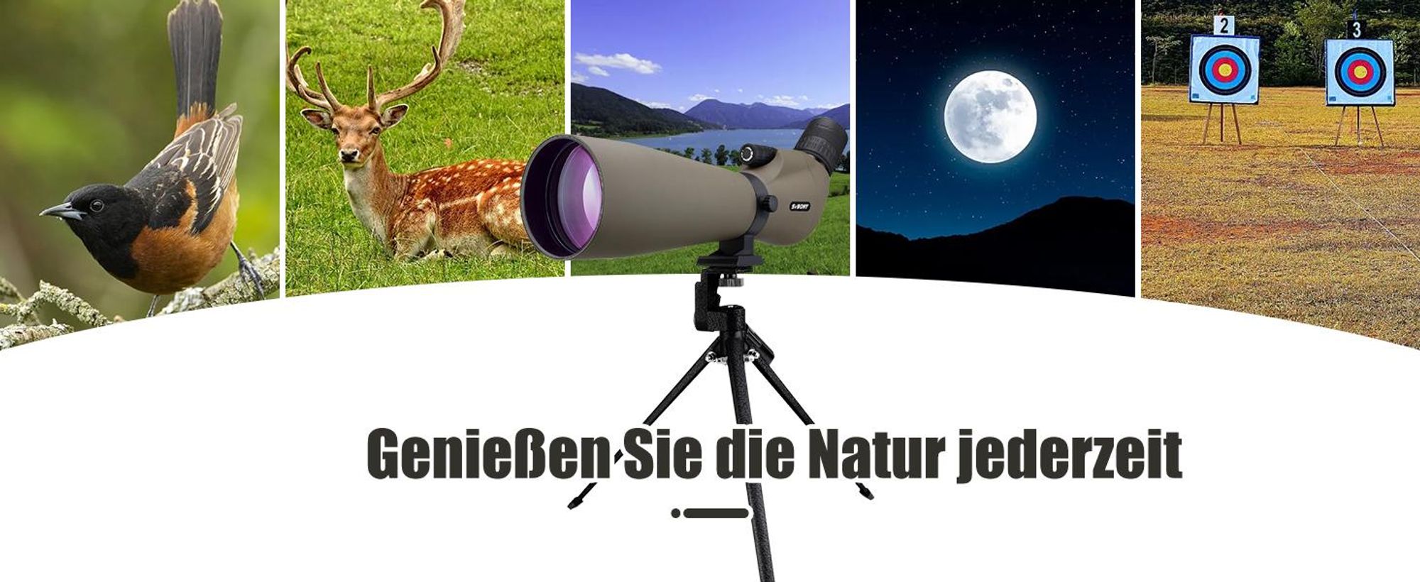 Svbony SV401 Spektiv, 20-60x80mm mit Stativ, Wasserdichtes FMC Optik 45-Grad Abgewinkelt, für Vogelbeobachtungs