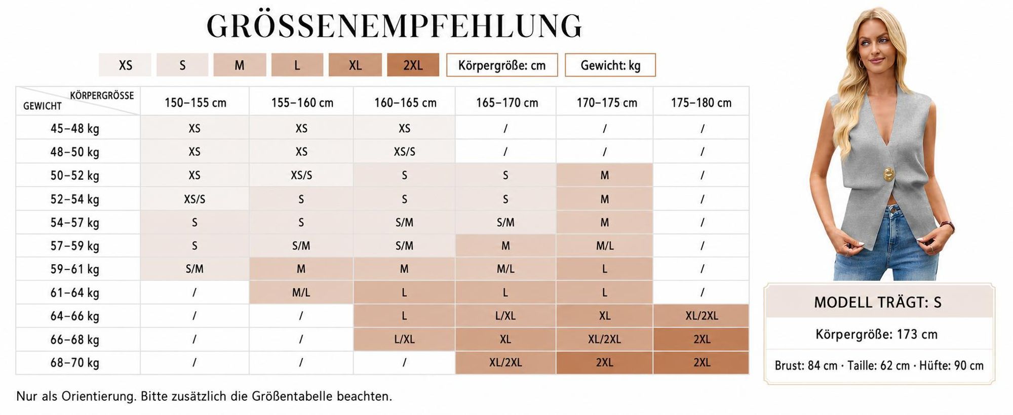 Strickweste für Damen, V-Ausschnitt, schmale Passform, mit Knopfleiste.