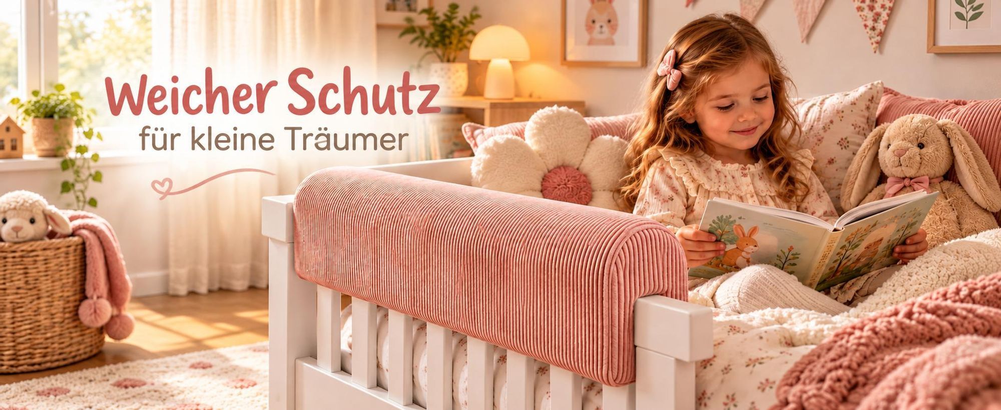 Bettkantenschutz 90 cm Kantenschutz Bettumrandung für Bettgitter Kinderbett Blau