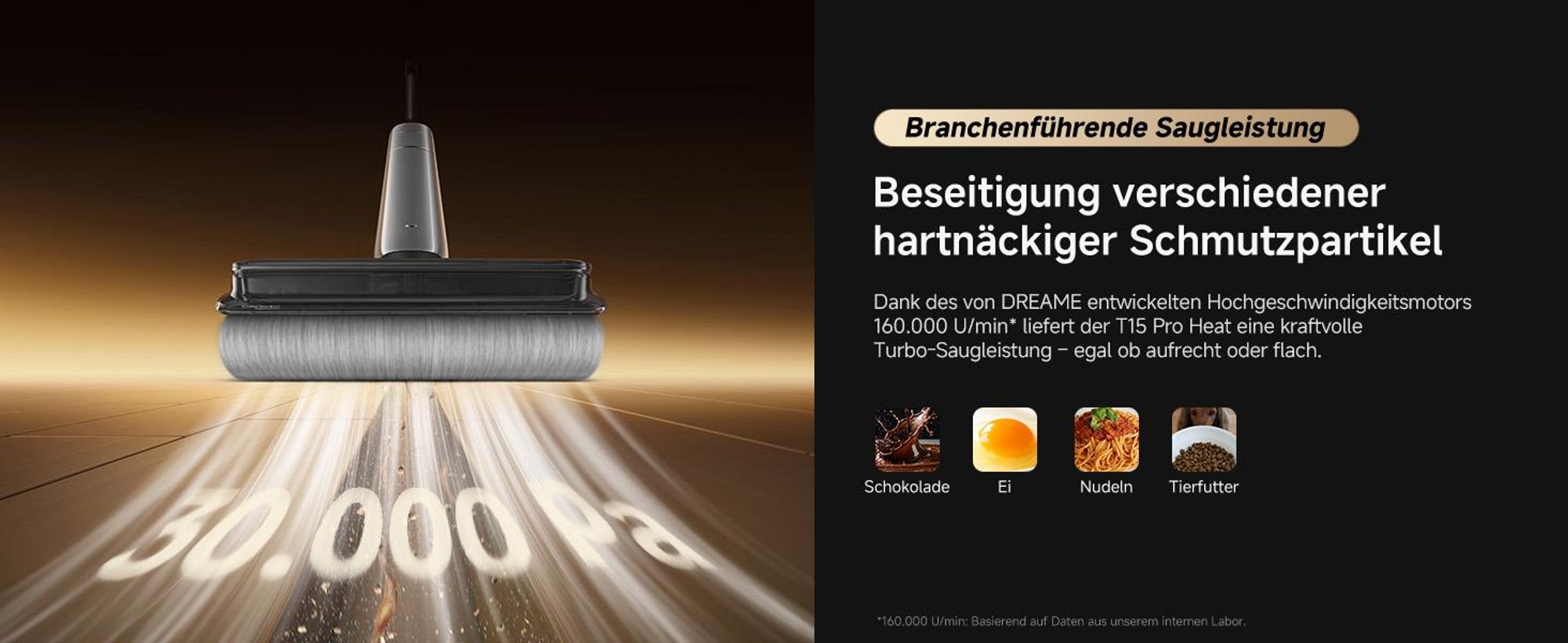 Dreame T15 Pro Heat Nass-und Trockensauger,30kPa Saugleistung Akku-Staubsauger,9,85cm ultraschlank,95℃ Heißwäsche＆Leises Trocknen,Reinigungssystem,LED