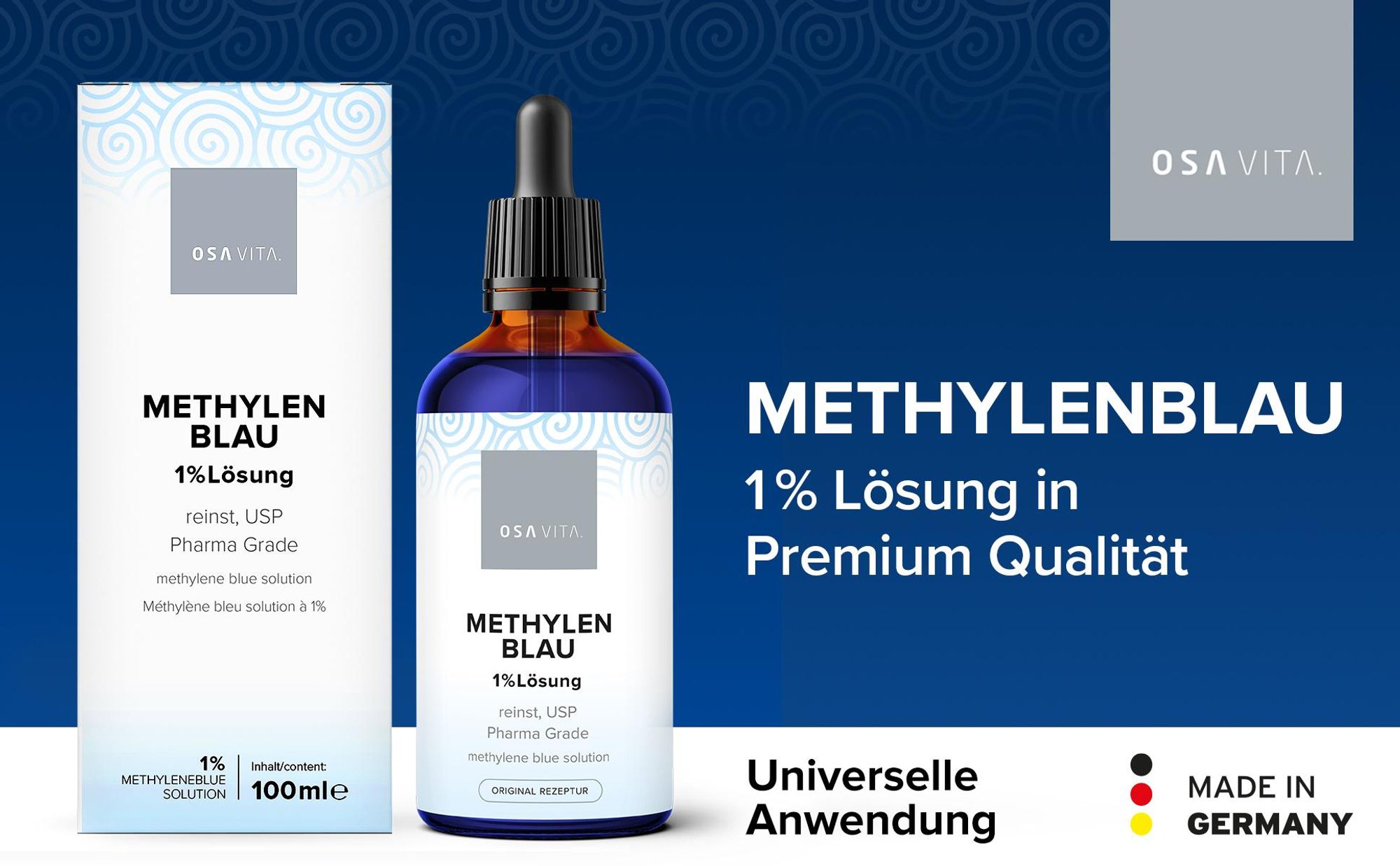 OSAVITA Methylenblau Flasche mit Verpackung
