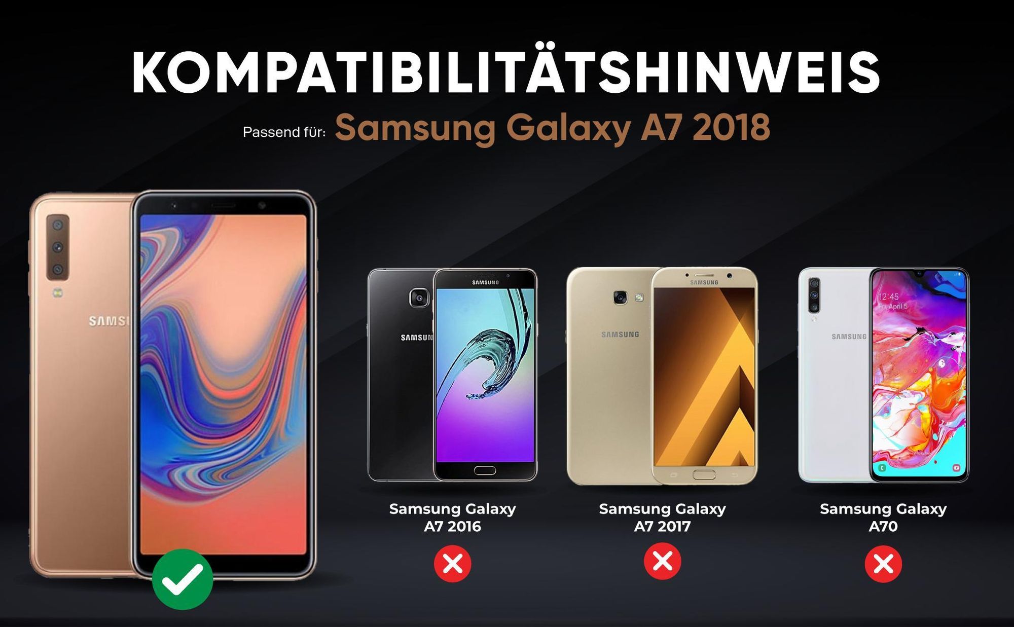 Kompatibilitätshinweise Hülle für Samsung Galaxy A7
