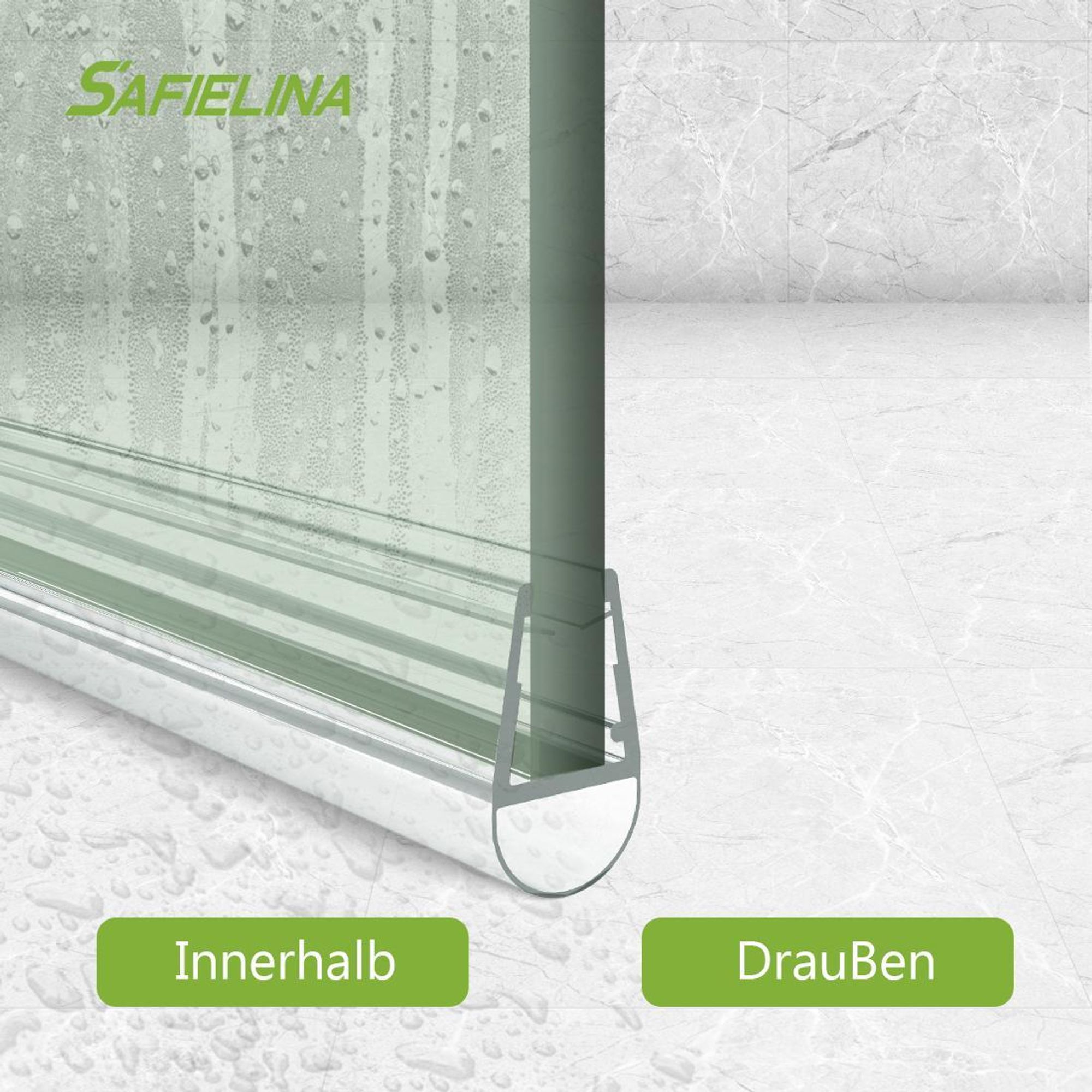 S'AFIELINA Ersatzdichtung Wasserabweiser Duschdichtung Schwallschutz Duschkabine Bad 7-8mm Glas 80cm