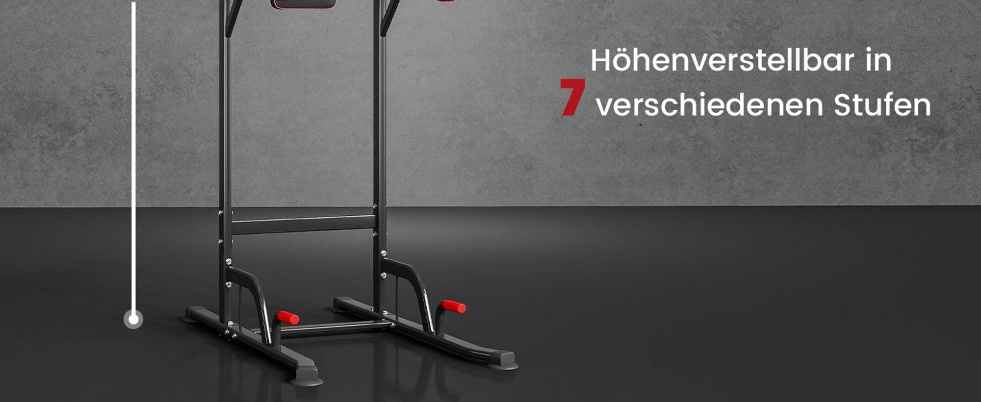 HOMCOM Power Tower höhenverstellbar Dip Station mit Klimmzugstange Saugnäpfe