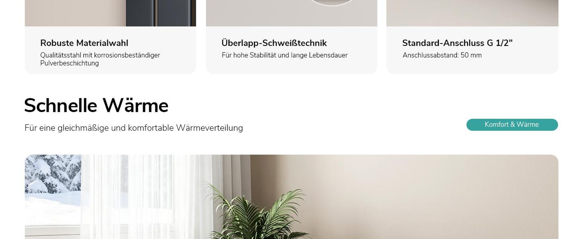 EMKE Heizkörper Flach 63 x 85 cm Einlagig 603 W Anthrazit Design Paneelheizkörper