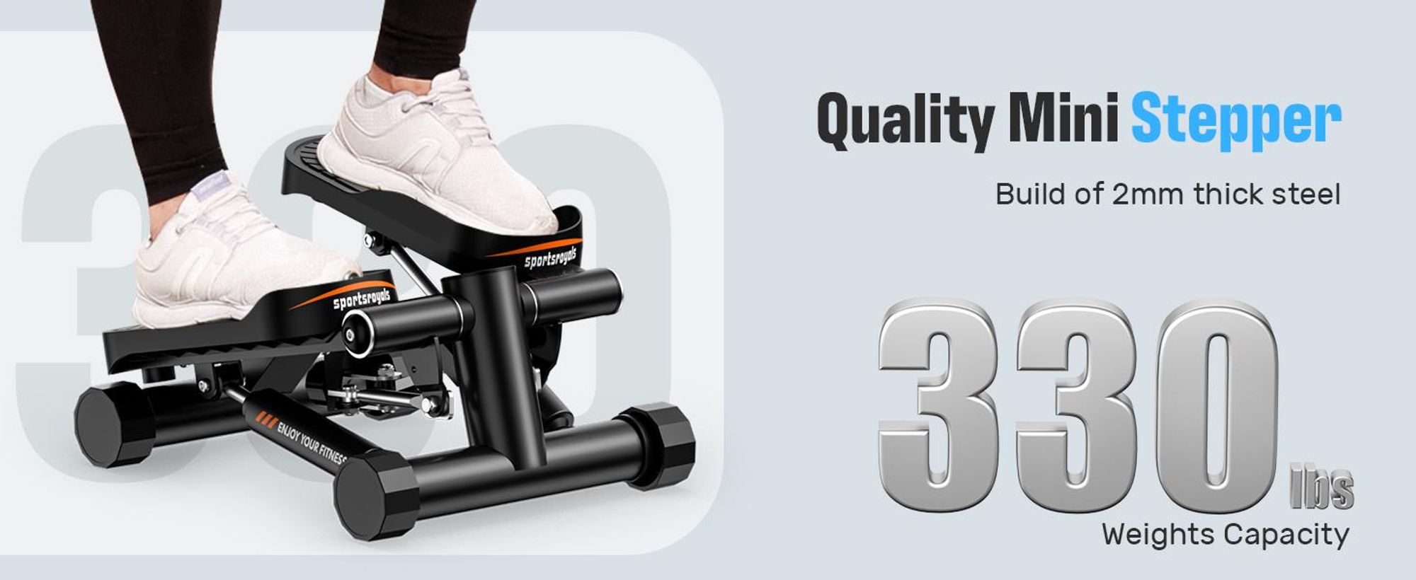 Sportsroyals Exercise Stair Stepper für Zuhause – Up-Down Swing Stepper mit Power Ropes für Bein/Arm/Butt Training, Home Office Fitness Exercise