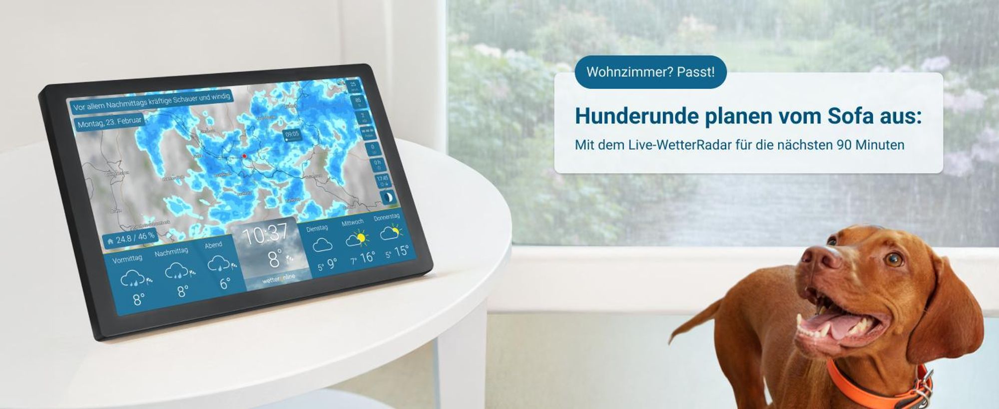 wetteronline home 4 – die Wetterstation, WetterRadar, smarte Tipps, schwarz