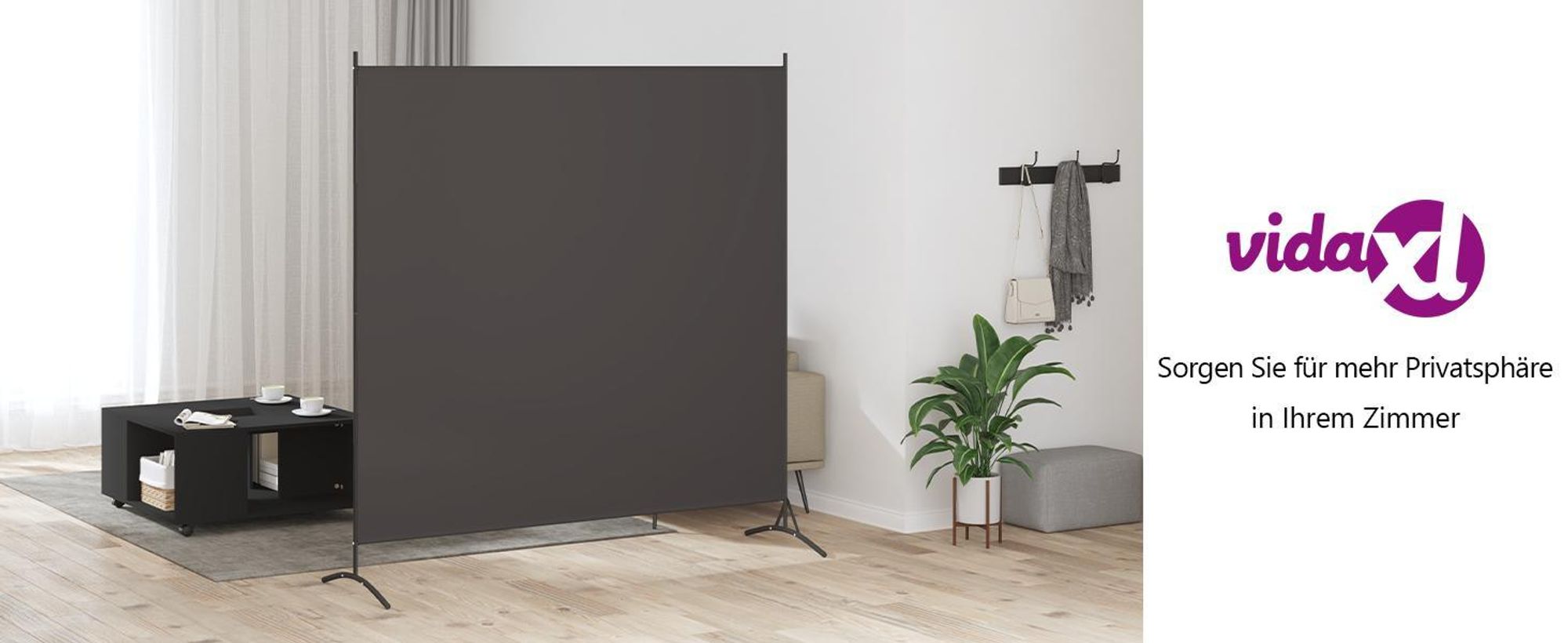 vidaXL Paravent Anthrazit 175x180 cm Stoff