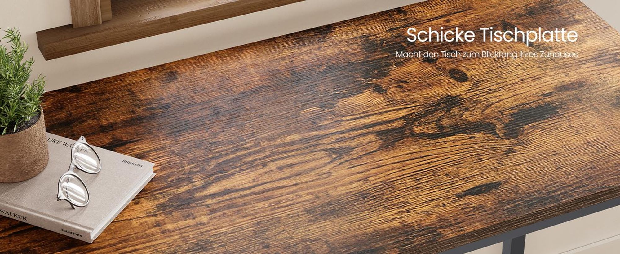 VASAGLE Schreibtisch Computertisch 100 x 50 x 75 cm schmaler Bürotisch vintage