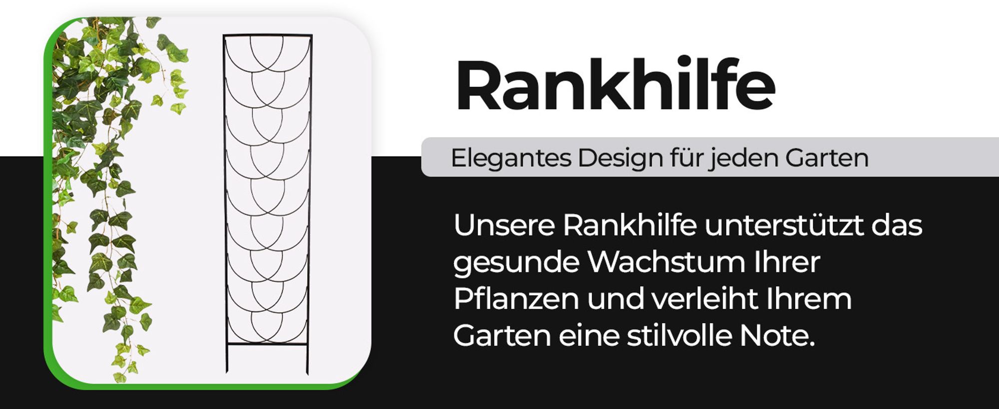Garten Terrasse PERGOLA für Rankhilfe Rosen Metall schwarz Rosenspalier 150 cm