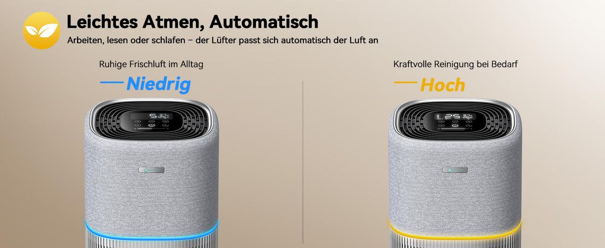 Amicura P3 Luftreiniger für Haustierallergiker, 843m³/h Tierhaarentfernung, 450 CADR - 99% Geruchsneutralisation, H13 Filter, App-Steuerung