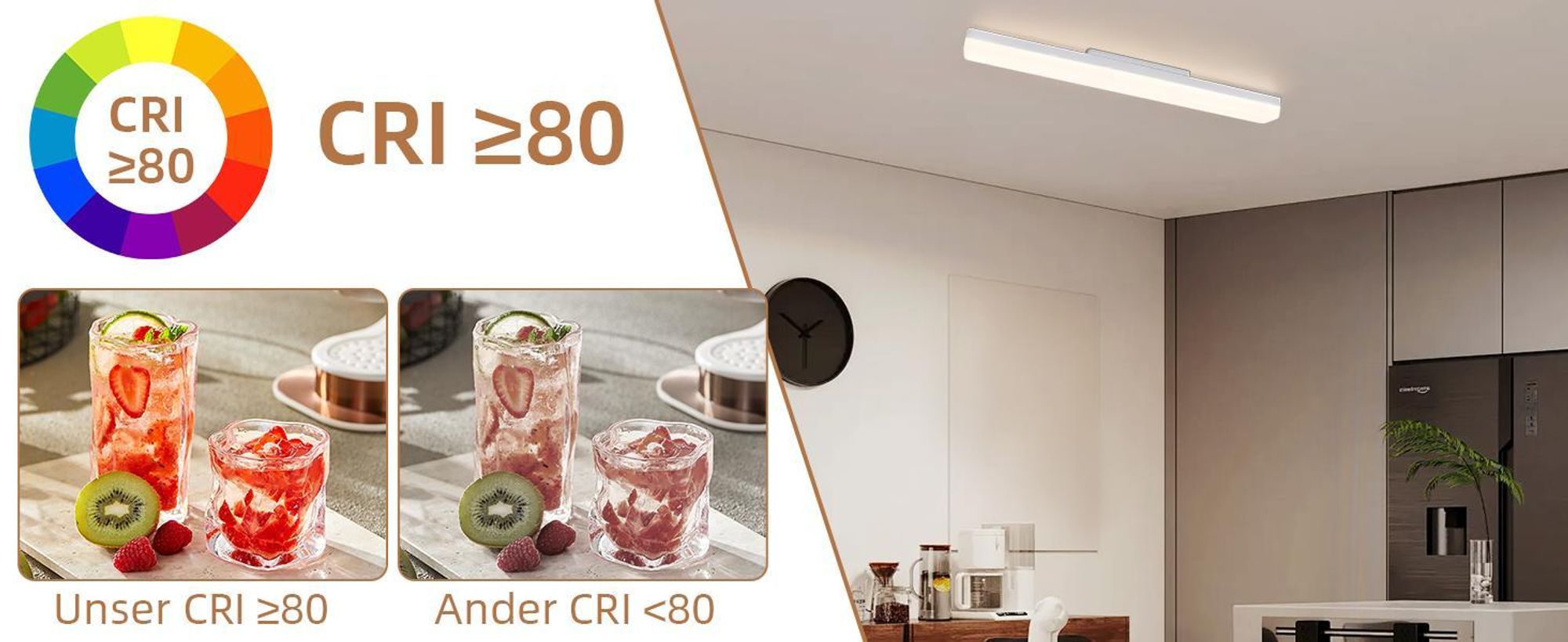 ZMH Deckenleuchte LED Beleuchtung Weiß Kunststoff IP20 Moderner Augenschutz Staubdicht Unterbauleuchte Schranklicht Garage Werkstatt Arbeitszimmer