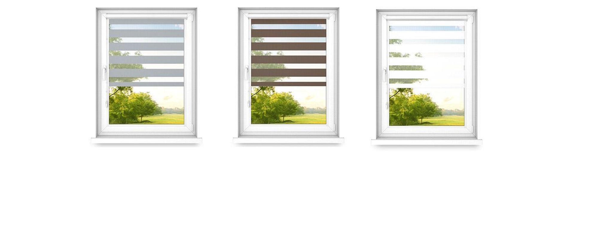 time4blinds - Doppelrollo ohne Bohren - Zebra Rollos für Fenster und Türen - Klassisch Weiß, 800x700, Rechts