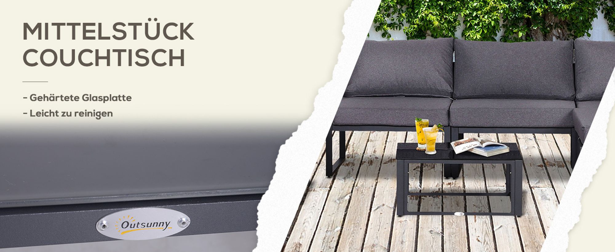 Outsunny 6er Gartenset Gartenlounge Gartengarnitur Gartenmöbel mit Kissen