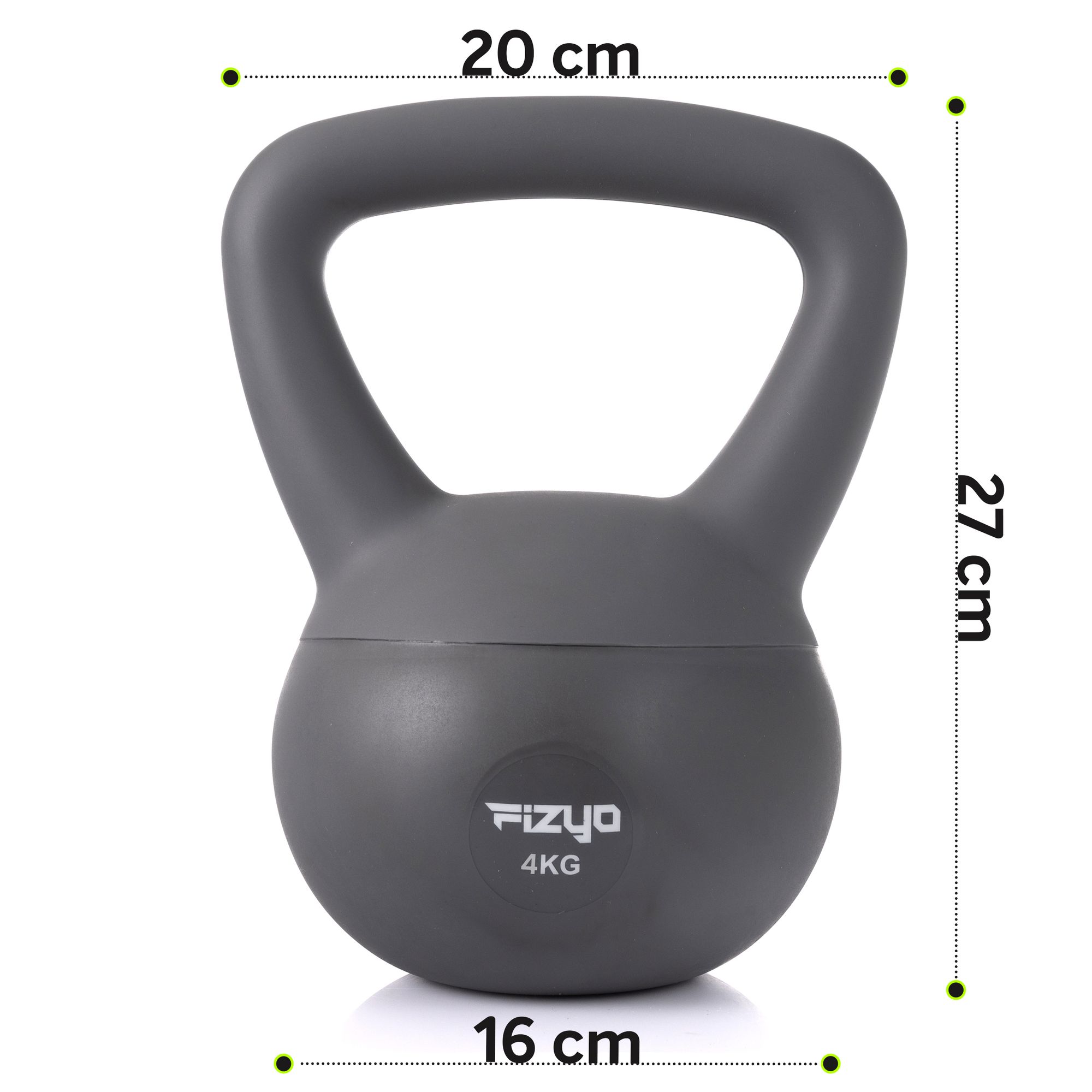 Zdjęcie produktu na białym tle miękki kettlebell FIZYO hantel ciężarek