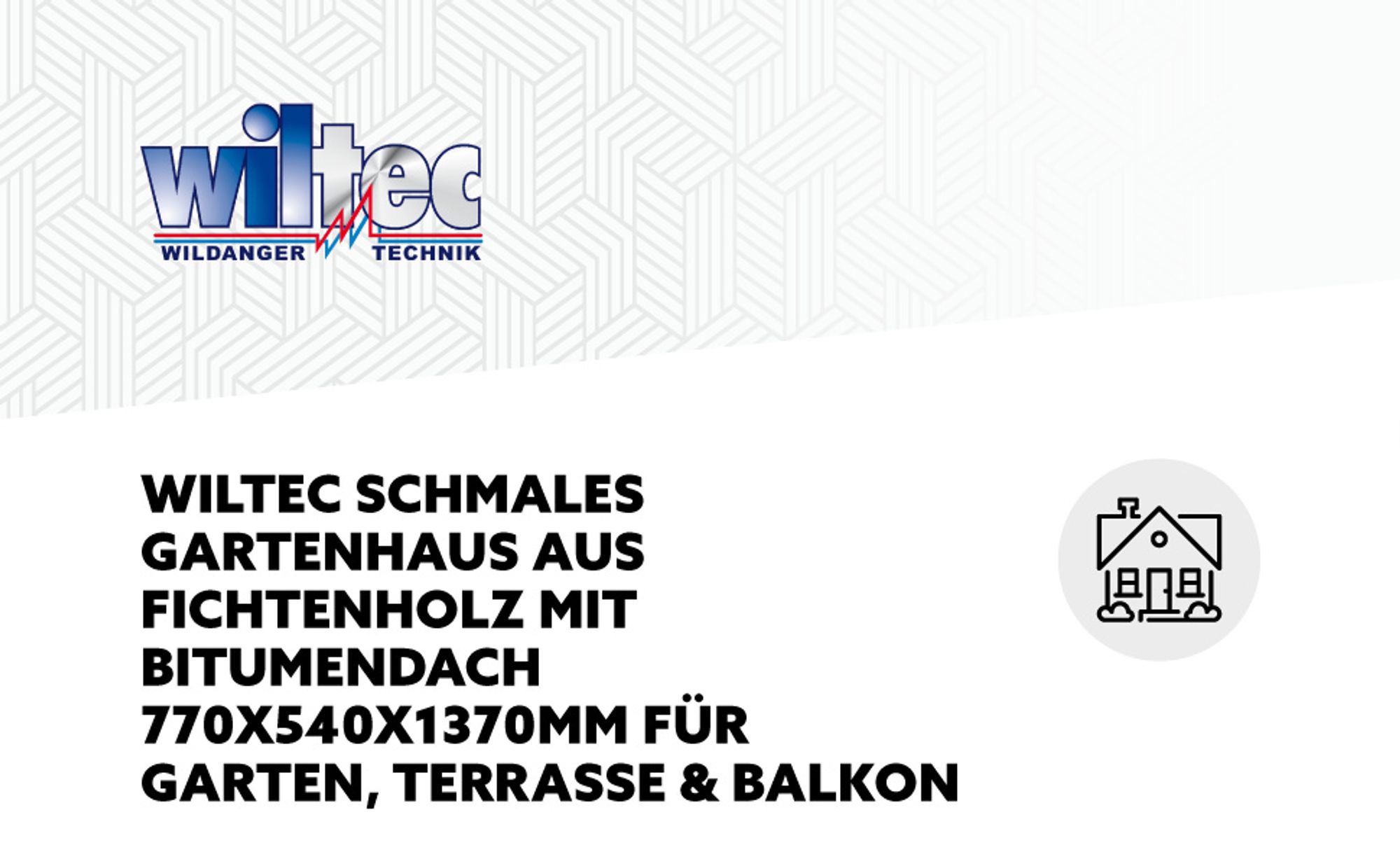 Wiltec Gartenhaus schmal aus Fichtenholz mit Bitumendach 770x540x1370mm für Garten, Terrasse & Balkon Gerätehaus Geräteschuppen Holzhaus Werkzeugschrank