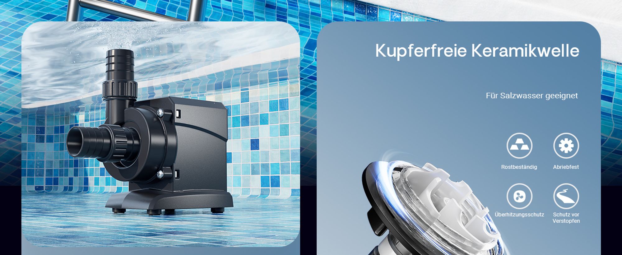 SunSun CEF-26000 Rohrpumpe 26.000 l/h / 135 W Hochleistungs Teichpumpe, Strömungspumpe mit Keramikwelle, Umwälzpumpe, Teichfilter