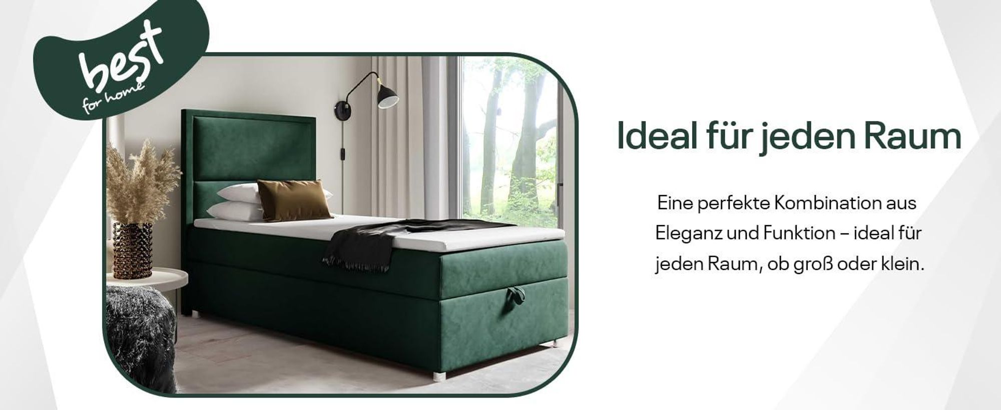 Best for Home Boxspringbett mit Bettkasten Trinity K11-SINGLE 70x200 Bonellfederkern inkl. Topper - Beige