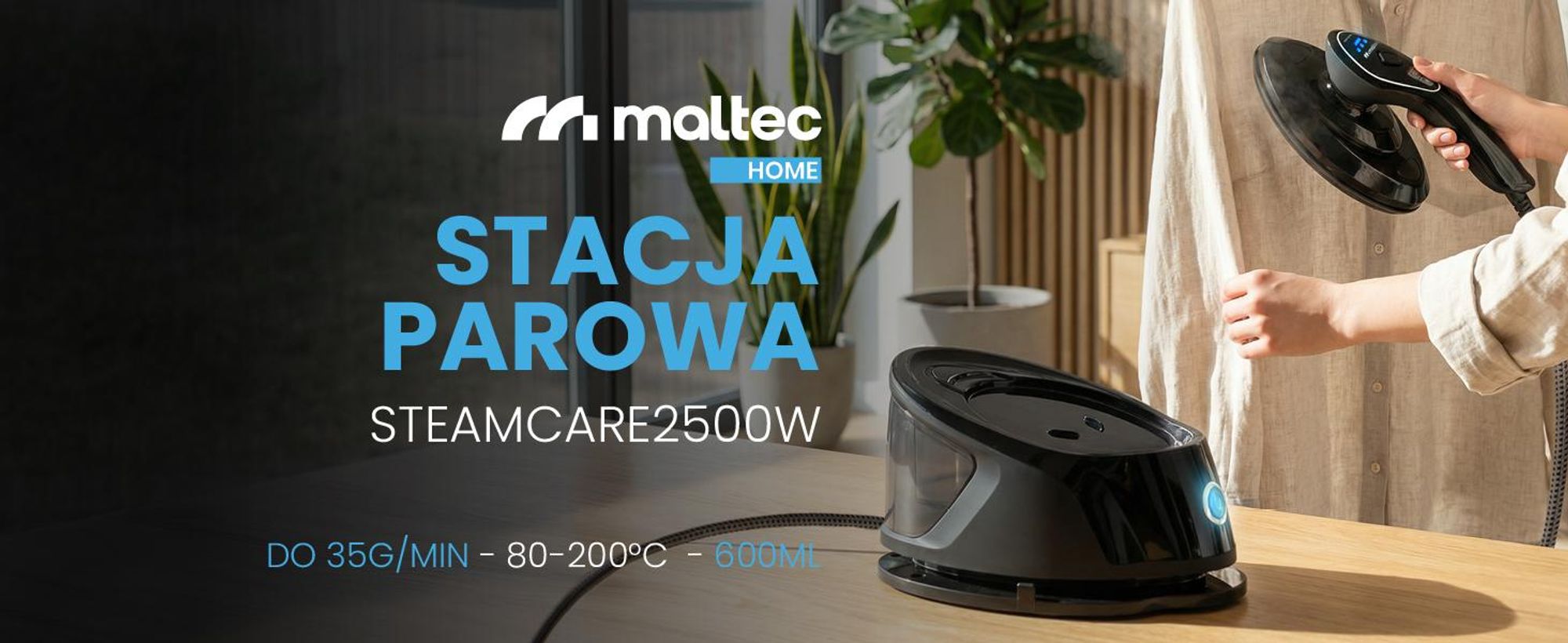 Stacja Parowa Żelazko Parowe Parownica do Ubrań Generator Pary Mocna 2500W