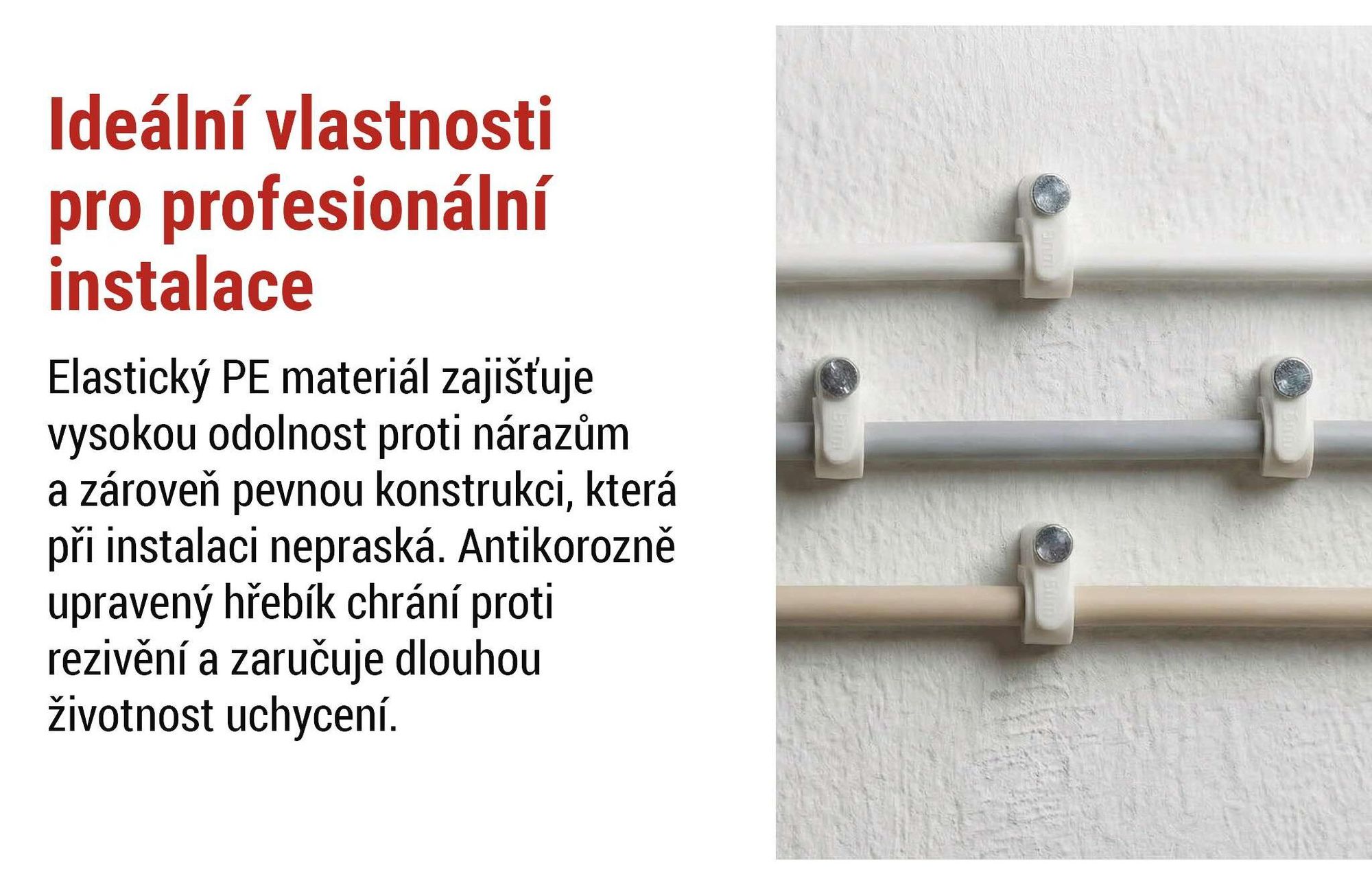 EMOS 50 ks kabelových příchytek s ocelovým hřebíkem, pro Ø 6 mm, pro vnitřní použití, nerez, -40–80 °C, bílé, A2822