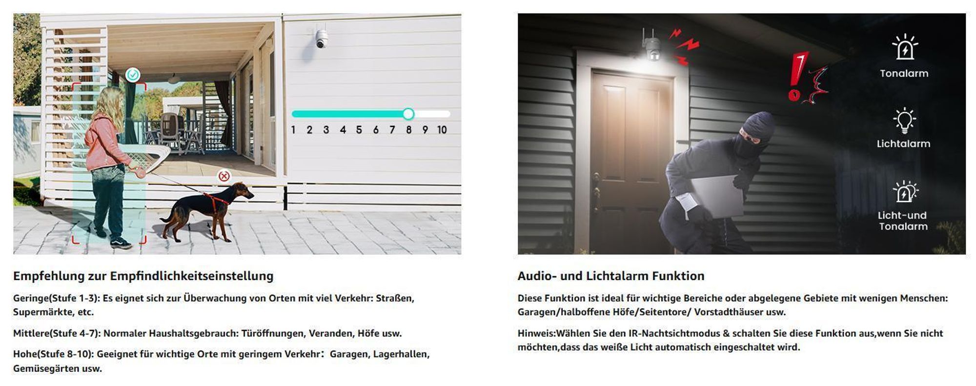 COOAU 2K Solar Überwachungskamera Außen Akku mit PTZ, PIR Bewegungsmelder, Alexa