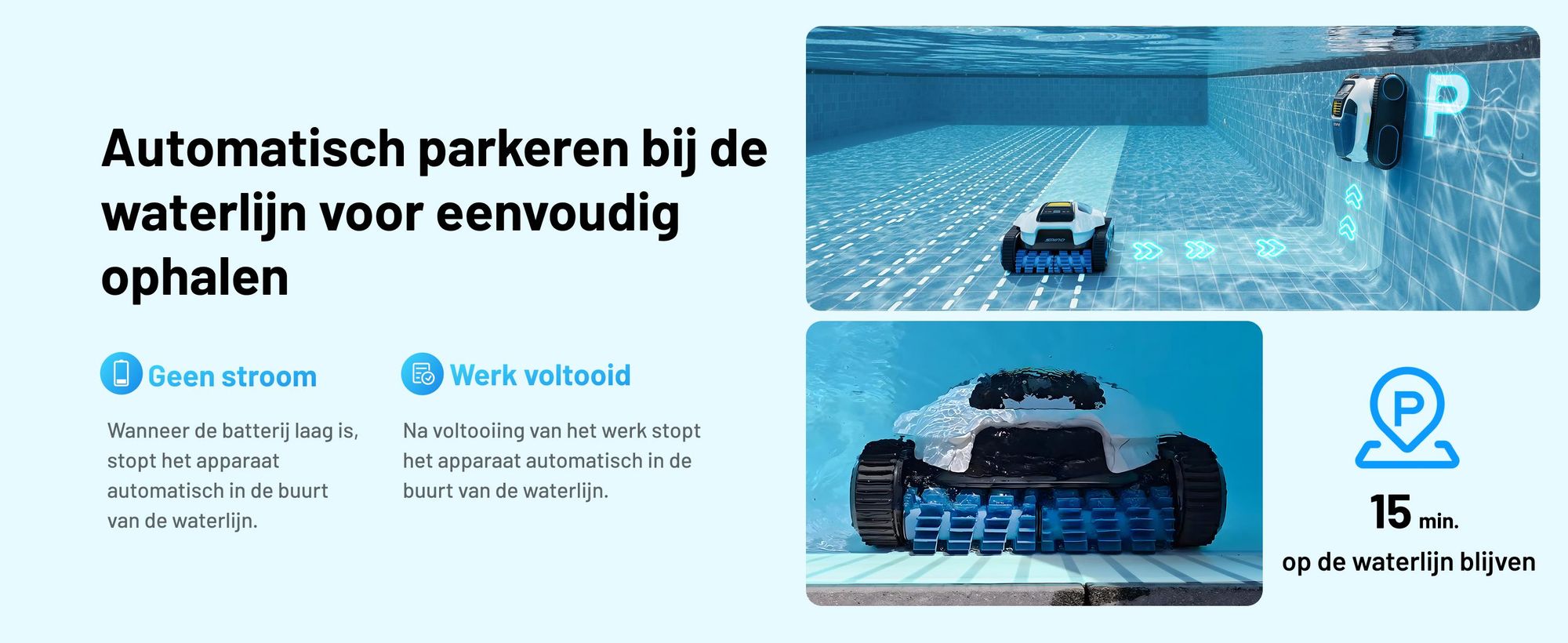 Mammotion zwembadrobot Spino E1 draadloze zwembadstofzuiger voor zwembaden tot 150 m², 6 Ah, 210 min looptijd, app, voor vloer, muur, waterleidingen