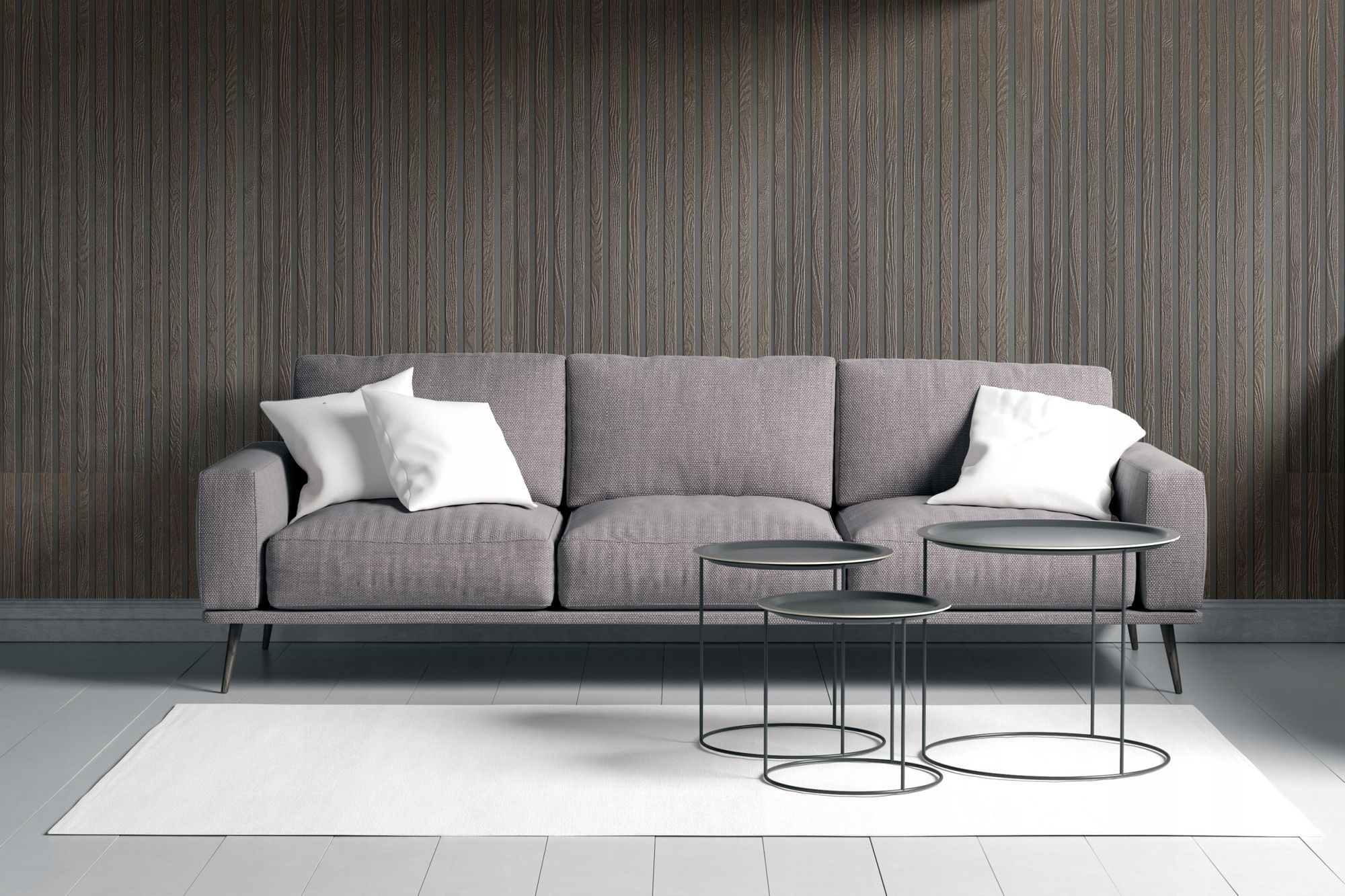 DECCART | 3D-Deckenplatten | Schwarze und braune Wandpaneele | Lamellen | 100x50cm | 20m2