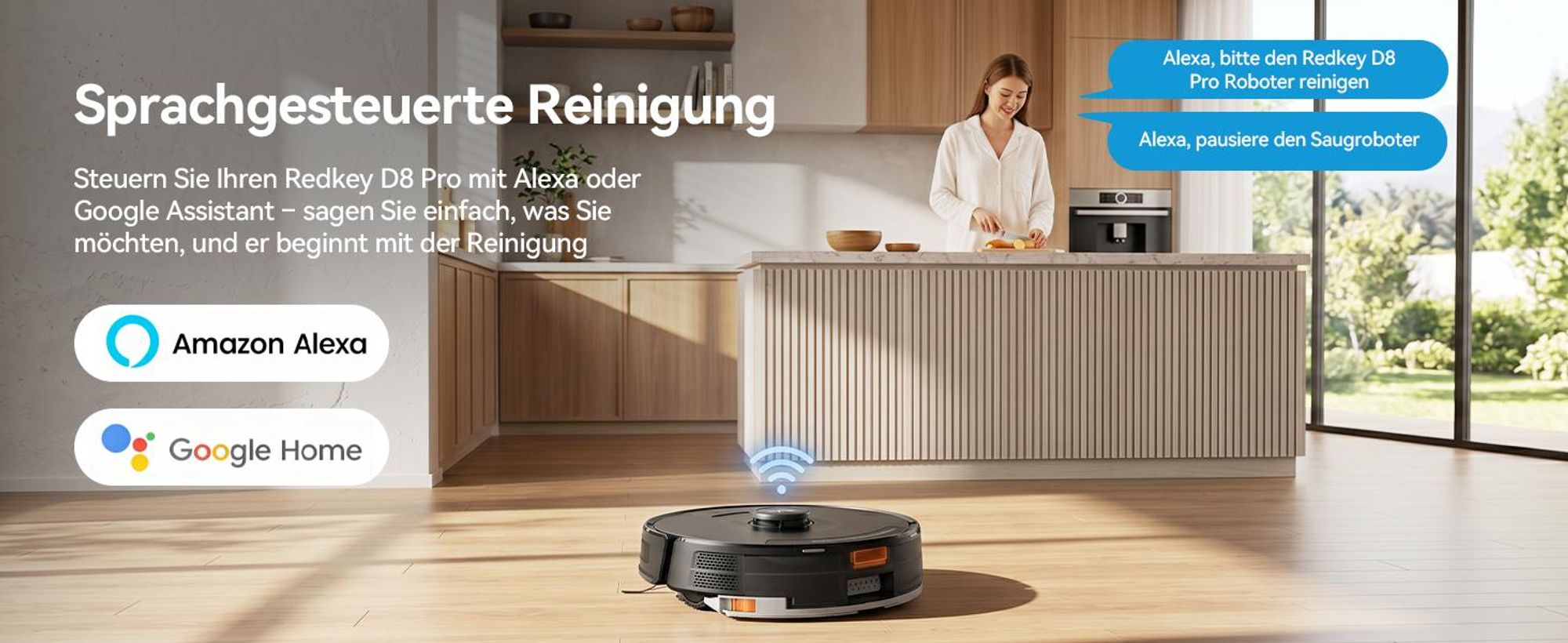 Staubsauger Roboter D8 PRO mit 38000Pa Saugkraft, Wischfunktion, 200min Laufzeit, LDS-Navigation, All-in-1-Entleerungsstation und Anti-Wickel-Bürste