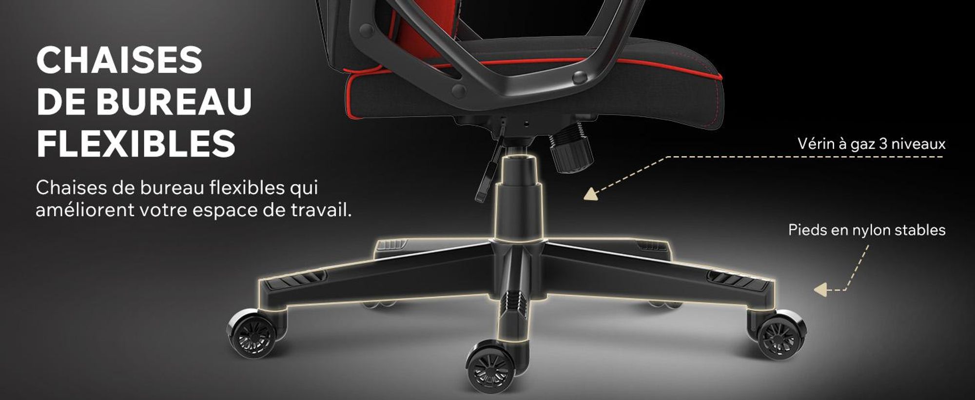 Chaise gaming SENSE7 Knight en tissu noir et rouge - Chaise de bureau ergonomique Chaise de bureau Chaise d'ordinateur Chaise gaming Chaise de course 120 kg