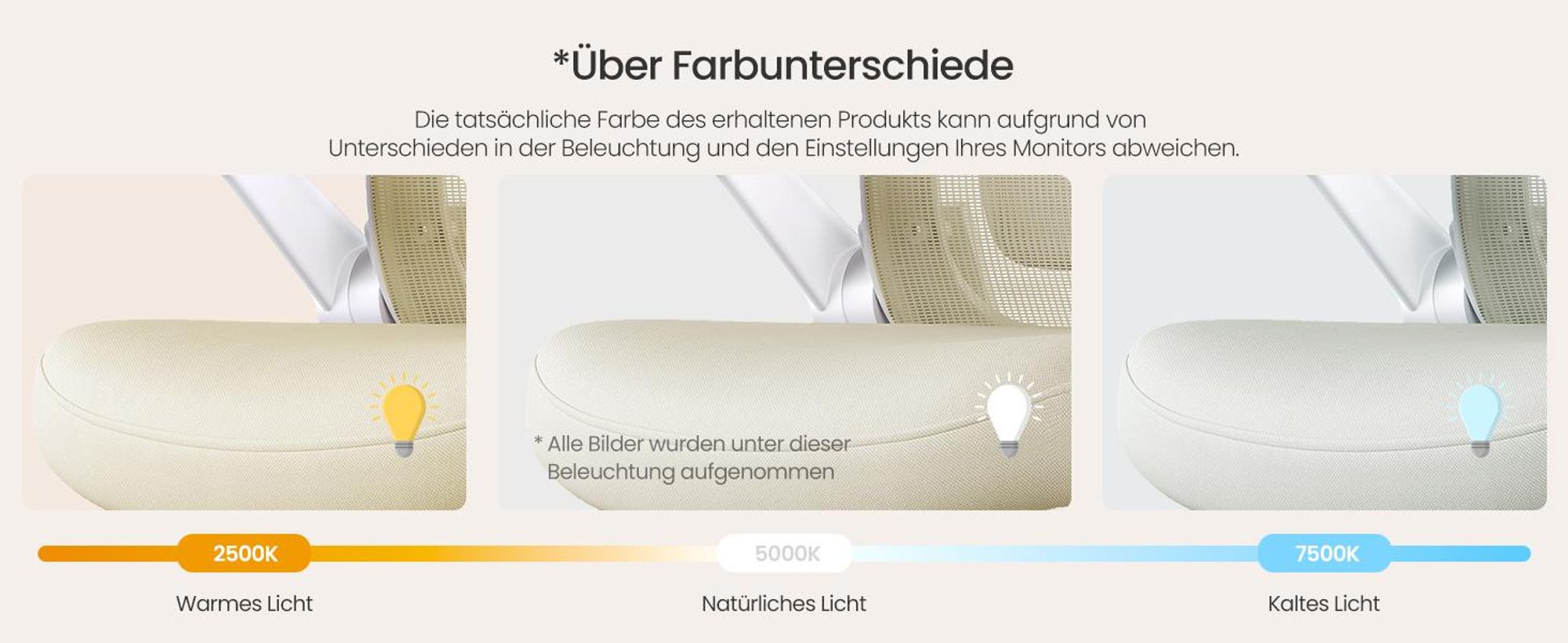 SONGMICS Schreibtischstuhl, atmungsaktive Netzbespannung, Oatmeal Beige