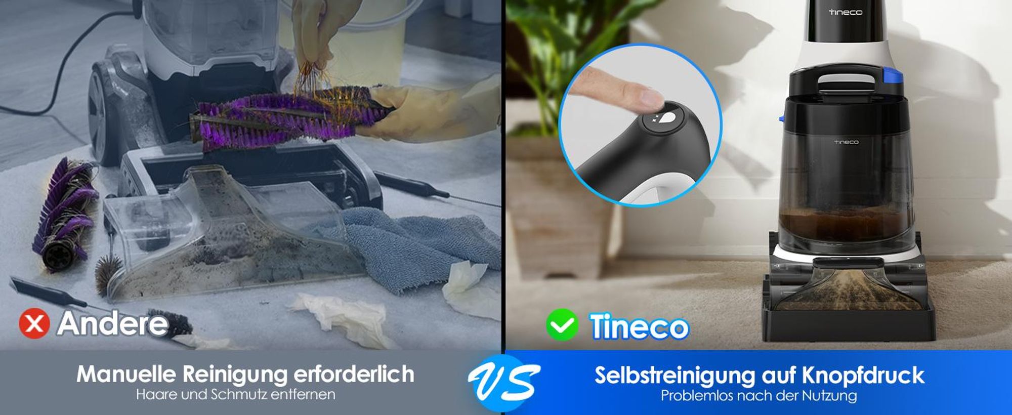 Tineco CARPET ONE Cruiser Teppichreiniger, Polsterreiniger Waschsauger mit 3-Stufen SmoothPower, DualCore Trocknung, FlashDry Selbstreinigung, iLoop