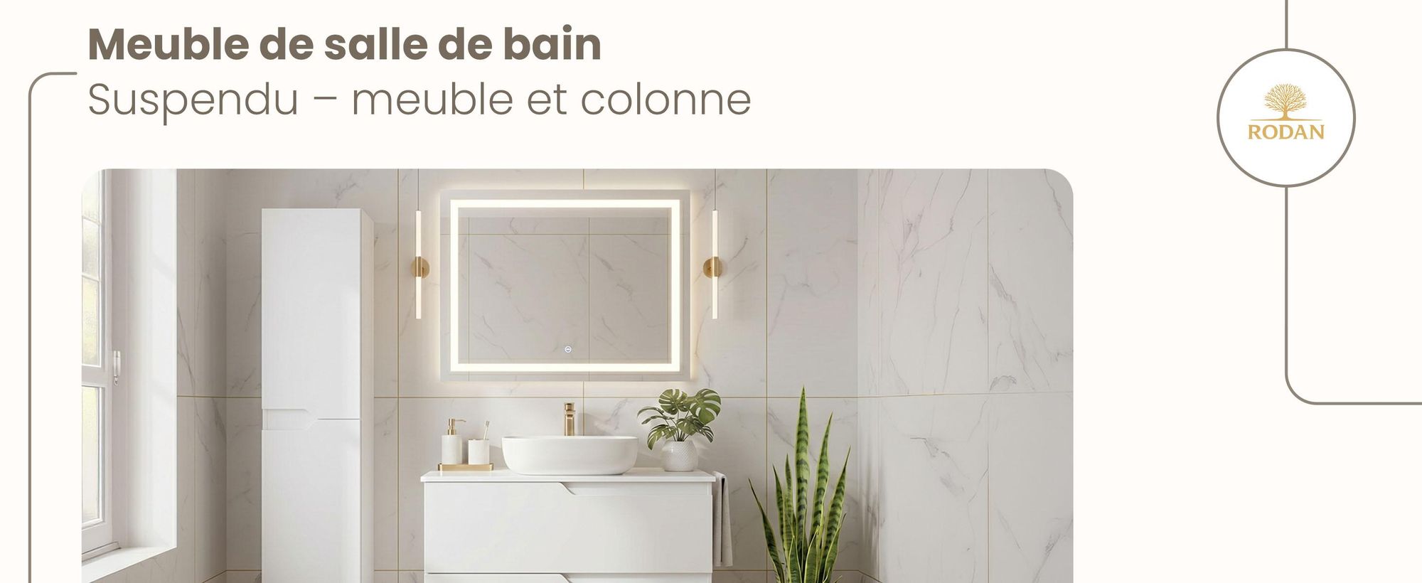 RODAN, meuble de salle de bain, armoire moderne, meuble sous vasque, meuble sous lavabo