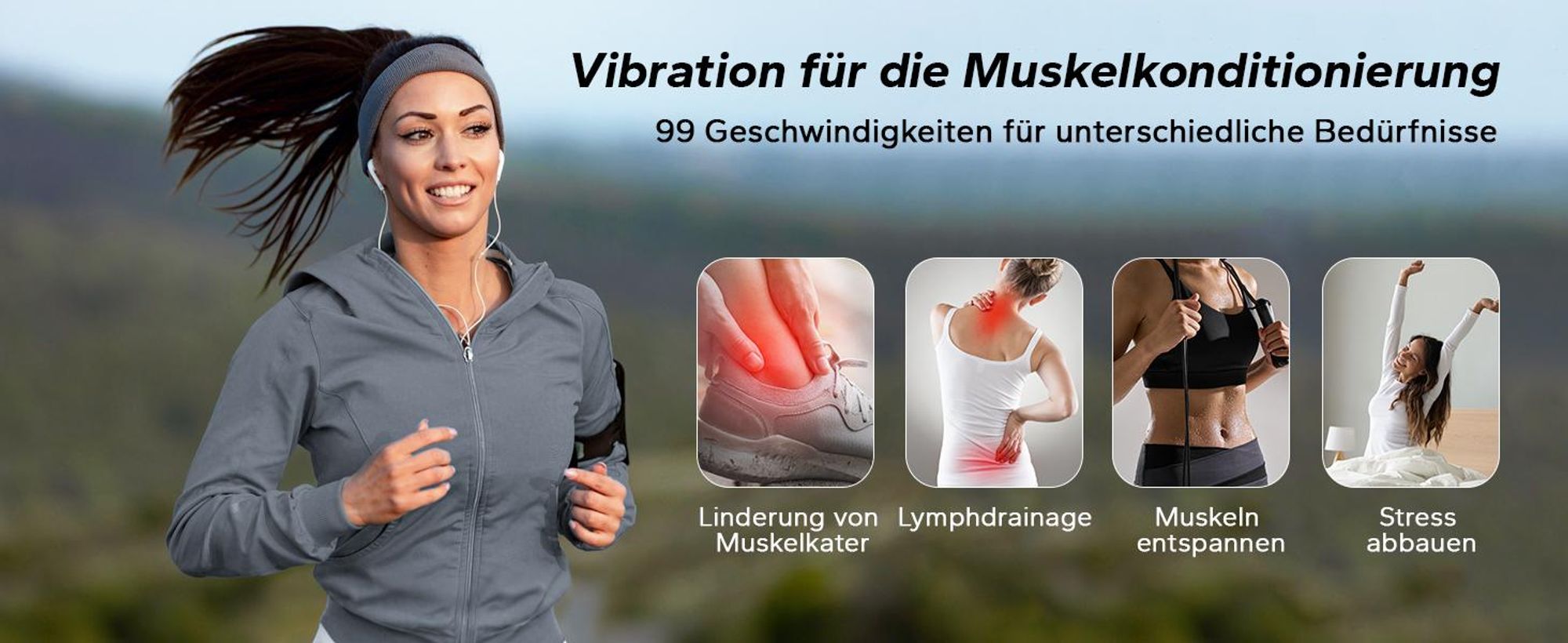 Mini Vibrationsplatte – 9 Programme, 1–99 Intensitätsstufen, 150W leiser Motor, Fitnessgerät für Zuhause, zum Abnehmen & Bodyforming