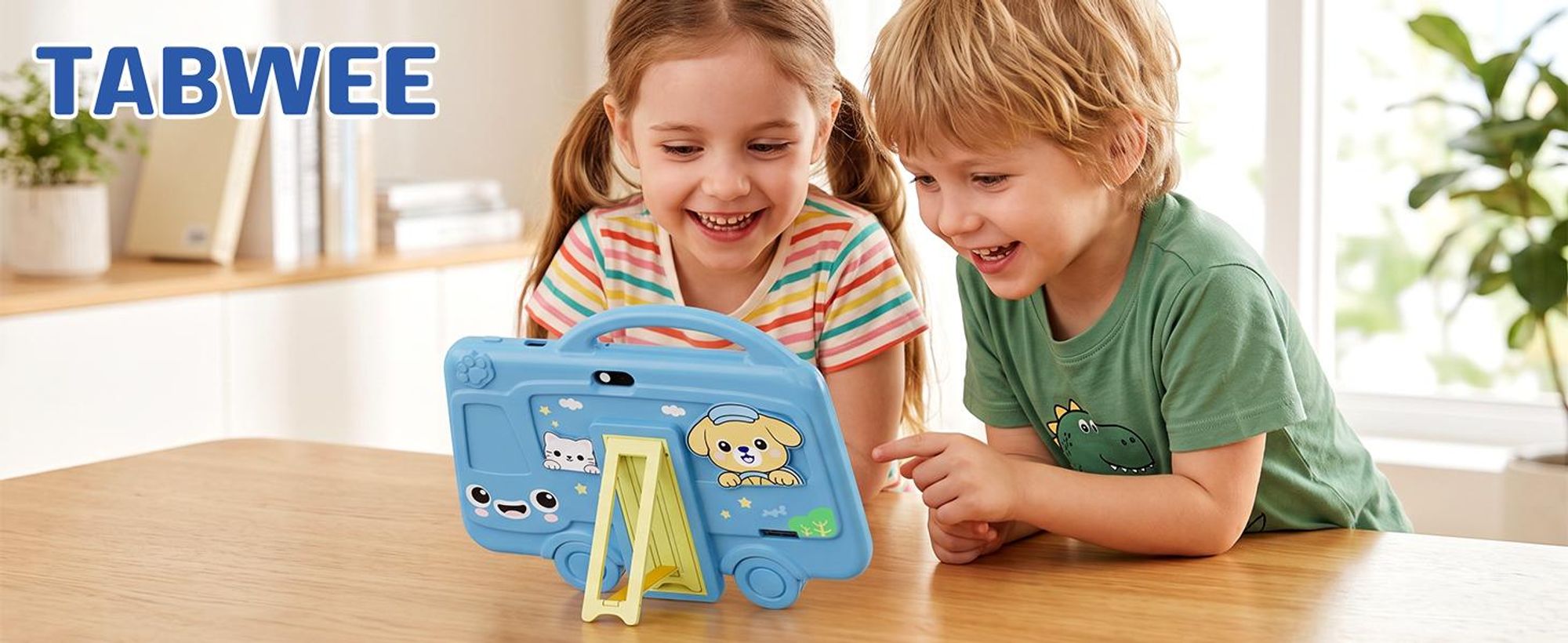 Tabwee K8 Kinder Tablet 7" , robuste Schutzhülle mit Griff und Ständer, Elternkontrolle, 4GB+32GB, Lern- & Spieltablet für Kinder von 3 bis 7 Jahren