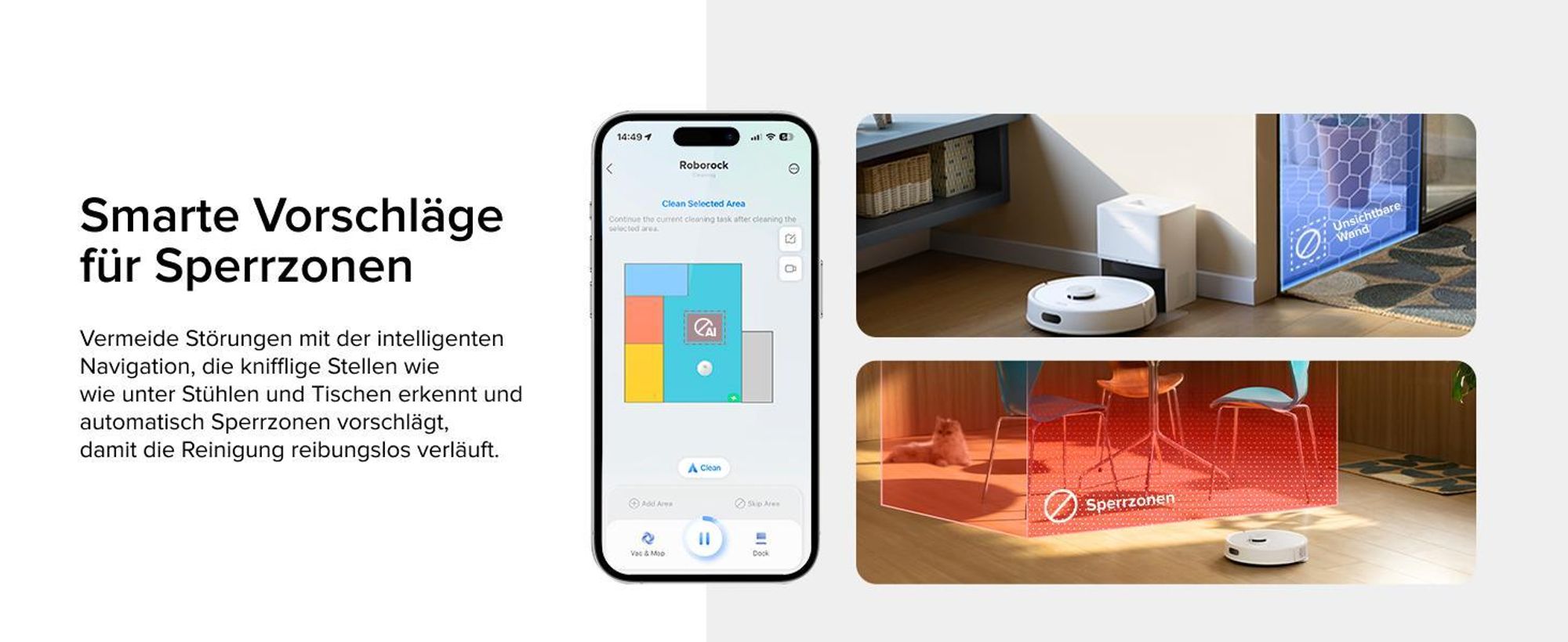 Roborock Q7 BF+ Staubsauger Roboter 8000 Pa(Upgrade von Q7 max+/Q5 Pro+/Q5 Max), Dual Anti-Tangle-System, PreciSense® LiDAR-Navigation, Weiß