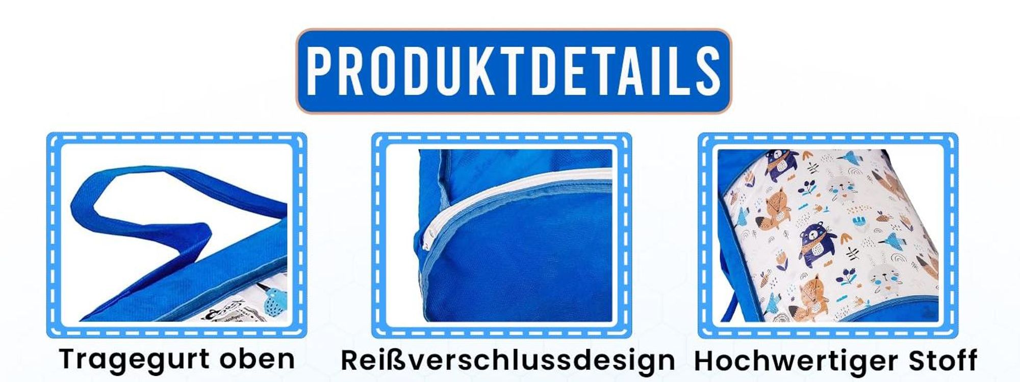 Kindermatratze 70x140 | Kinder Klappmatratze mit Blauem Reisetaschen-Bezug |Matratze 70x140 aus 100% kuschelig weicher Baumwolle |Reisebett-Matratze