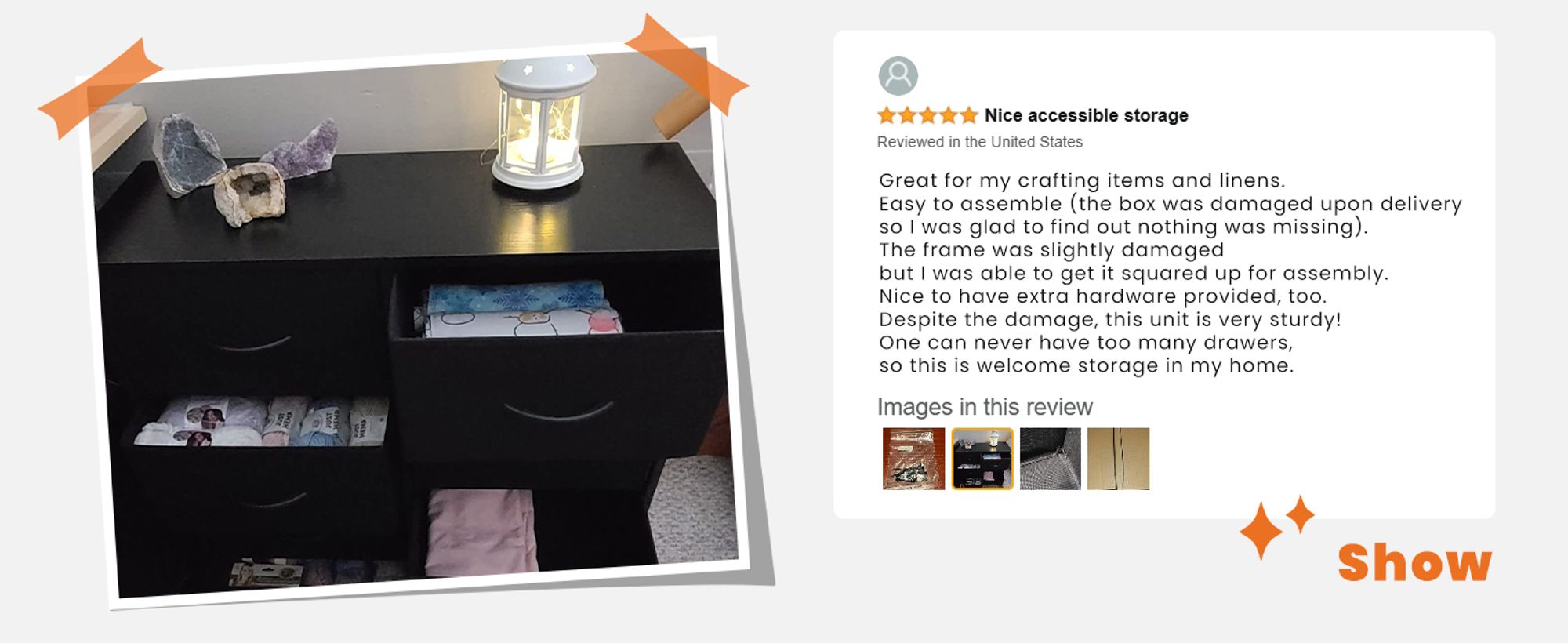 Kommode mit Stoffschubladen, Chest of Drawers mit 8 schubladenschrank, kommode schlafzimmer schubladen schrank，Stoffkommode drawer