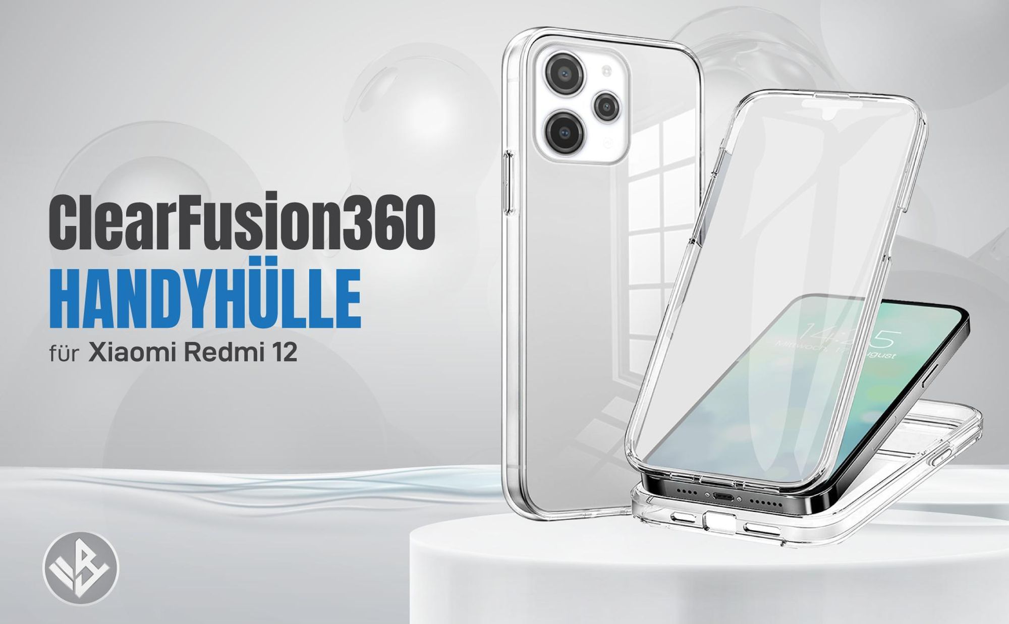 Transparente 360 Grad Hülle für Xiaomi Redmi 12 mit Kameraschutz