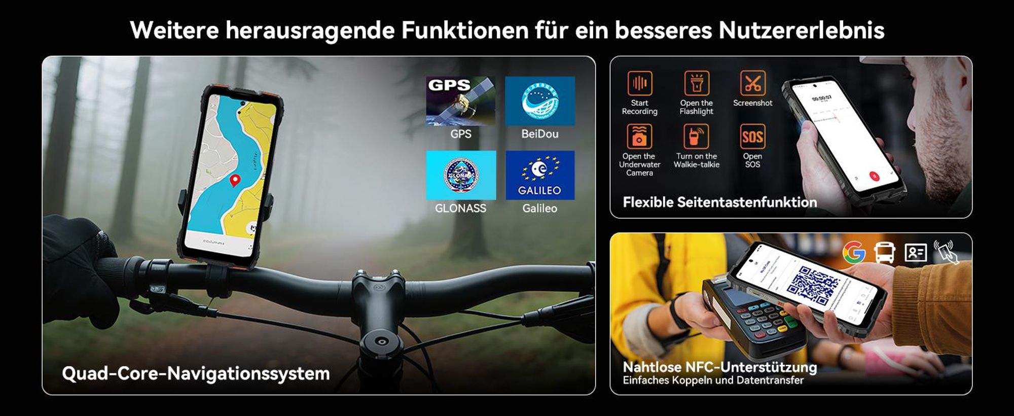 Blackview ROCK 3  Outdoor Smartphone Ohne Vertrag, 32+256GB, Android 16, 108MP, 6.78", 120Hz, 10000mAh,kabelloses Laden,Thermal Imaging, IP68/IP69K