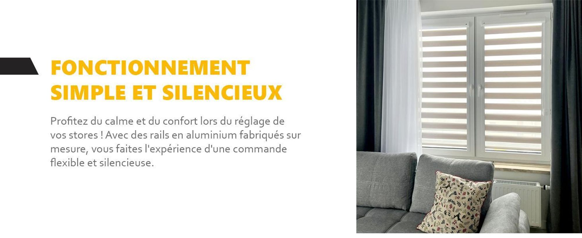 time4blinds – Store Occultant sans Percage – Store Enrouleur – Adhésive, Cassette Aluminium – Gris, 900x2000, Gauche