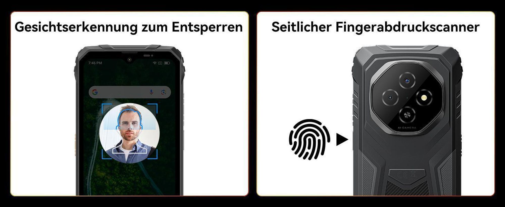 2025 Blackview FORT1 Outdoor Handy 18GB+256GB, 10000mAh,6.56",90Hz, Android 15,NFC/FOTA/390g/DREI Kartenfächer/Fingerabdruck//IP69K Wasserdicht