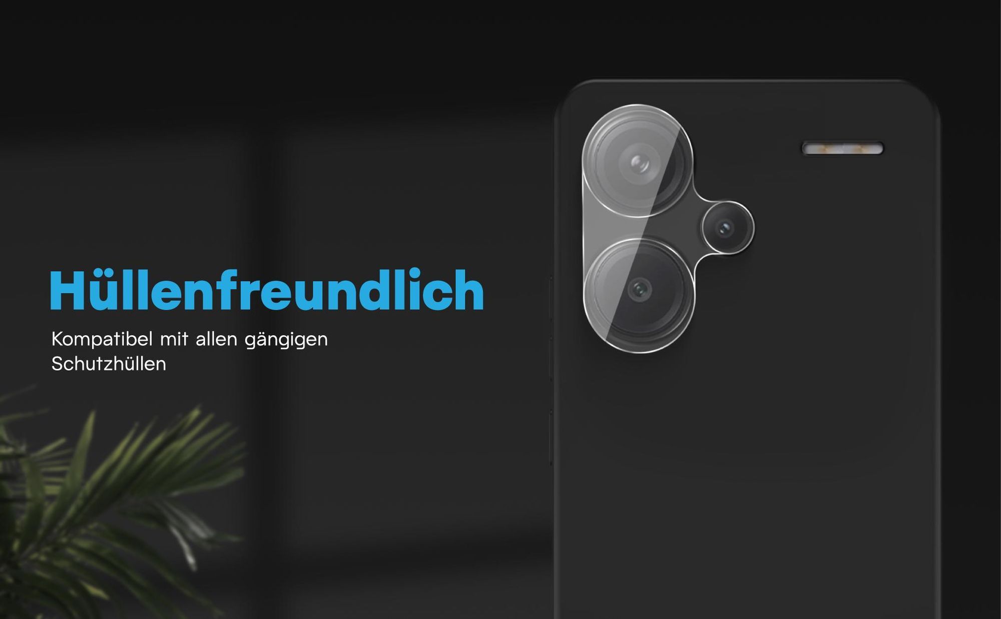 Kamera Schutzglas für Xiaomi Redmi Note 13 Pro+ 5G kompatibel mit allen gängigen Hüllen