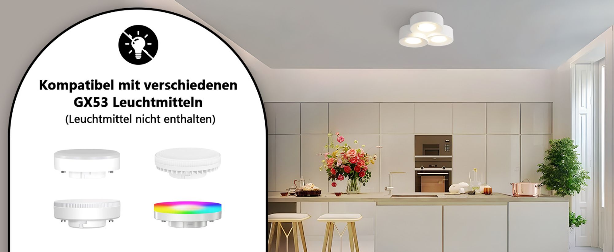 ZMH Deckenleuchte Aufputz Aufbauspot weiß Aufbaustrahler rund Deckenlampe Flur Modern Deckenspots 3 flammig GX53 Max.10W Deckenstrahler Aufbauleuchte für Küche Esszimmer Ohne Leuchtmittel