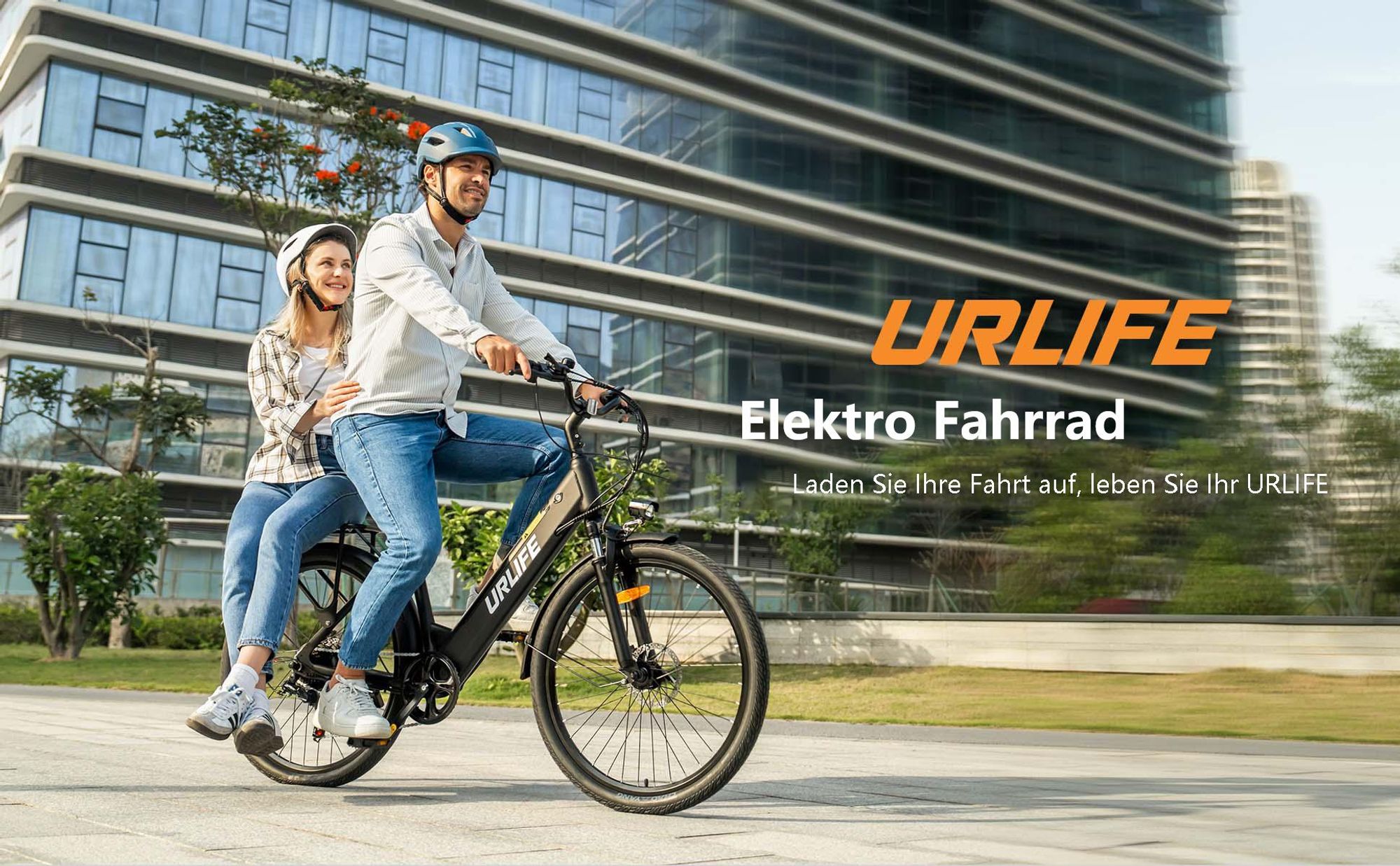 Elektrofahrrad URLIFE E26 - 250W Motor 36V 13Ah Batterie 26 Zoll Reifen Scheibenbremse - Schwarz