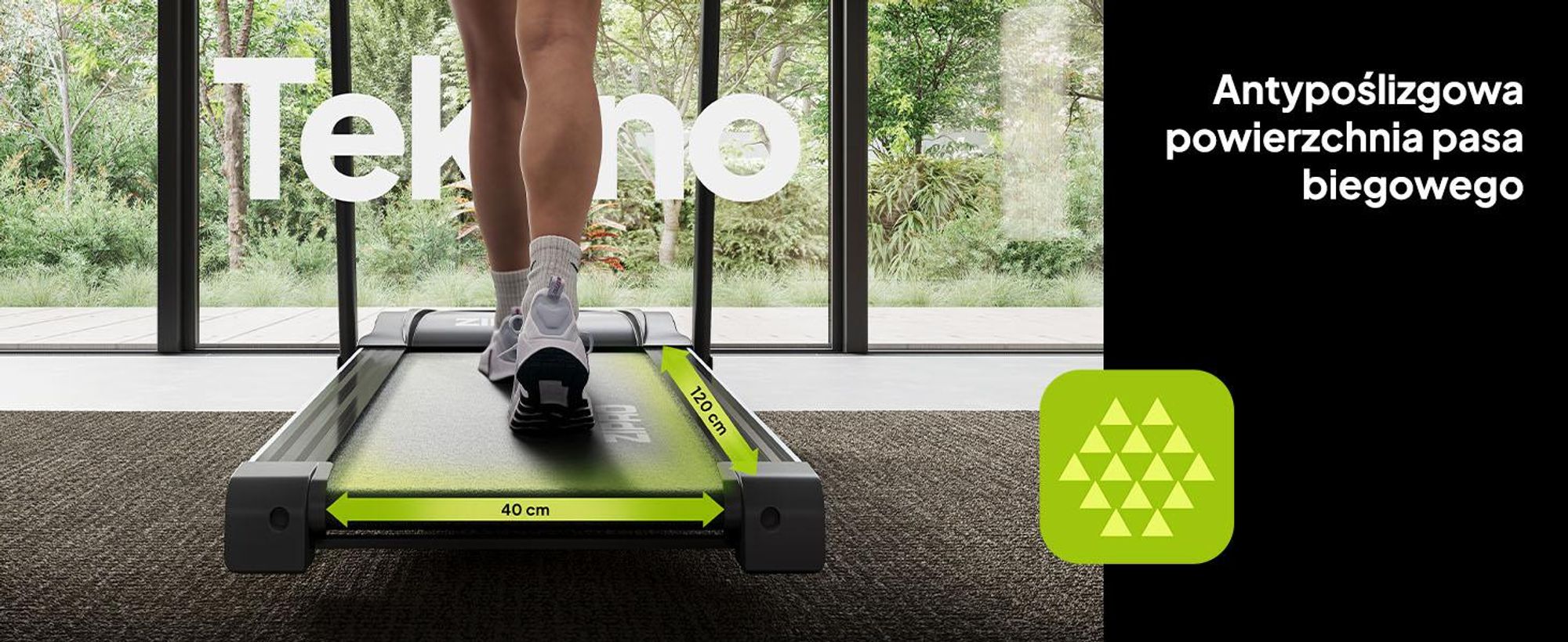 Bieżnia składana Zipro Tekno, cichy silnik elektryczny 1080 W, szeroka powierzchnia do biegania 40 cm Bieżnia do domu Składana z nachyleniem SportRun Running Sport